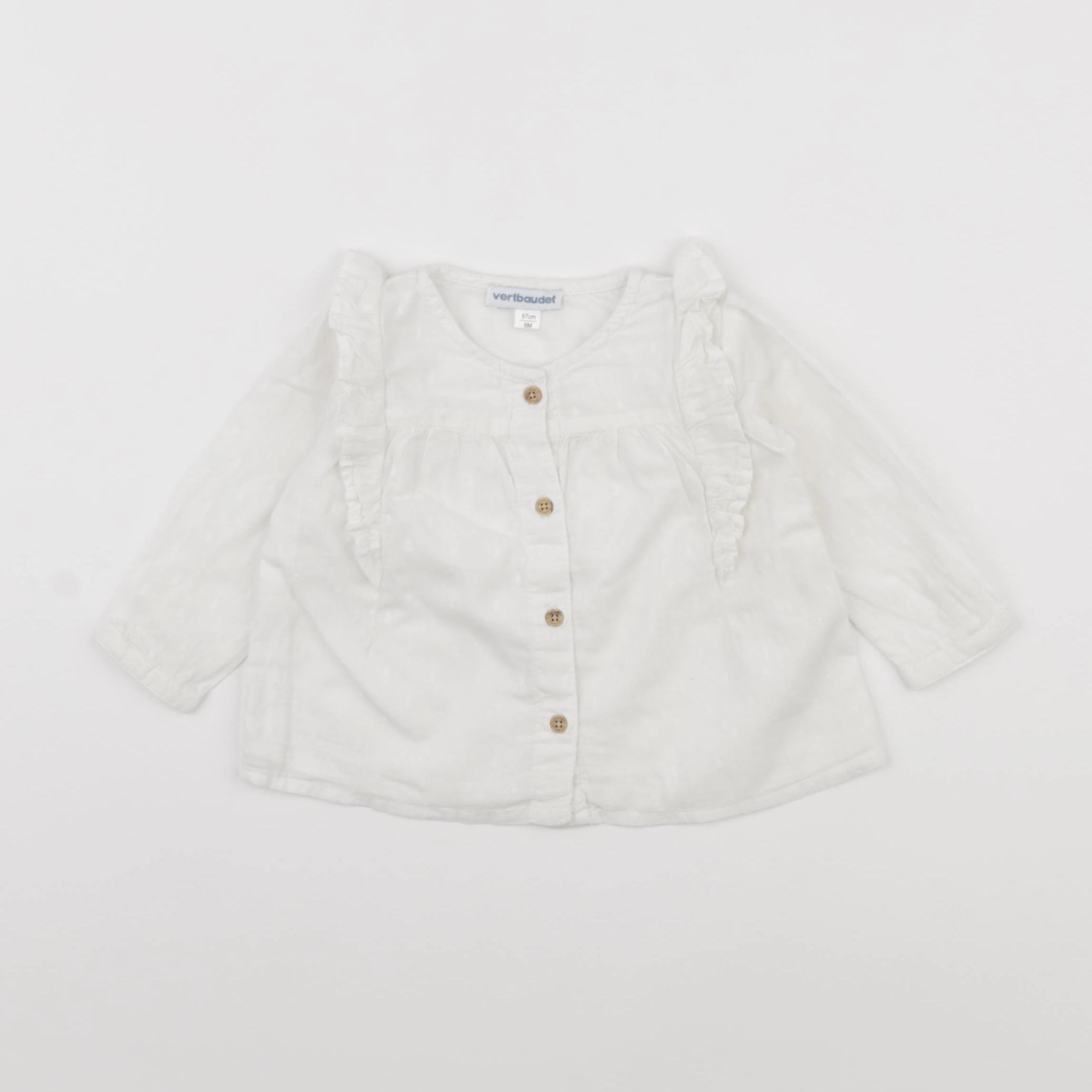 Vertbaudet - blouse blanc - 6 mois