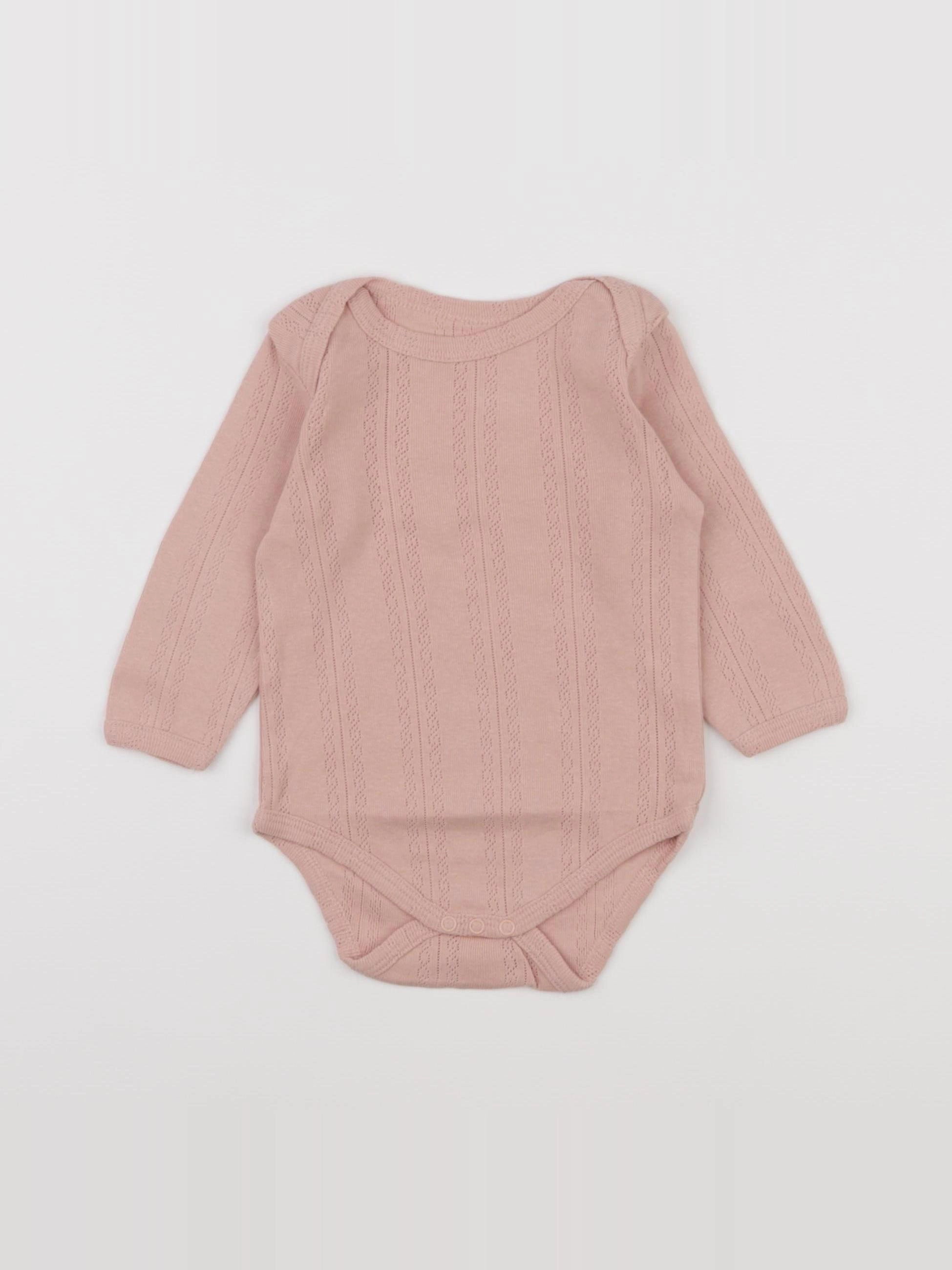 Vertbaudet - body rose - 9 mois
