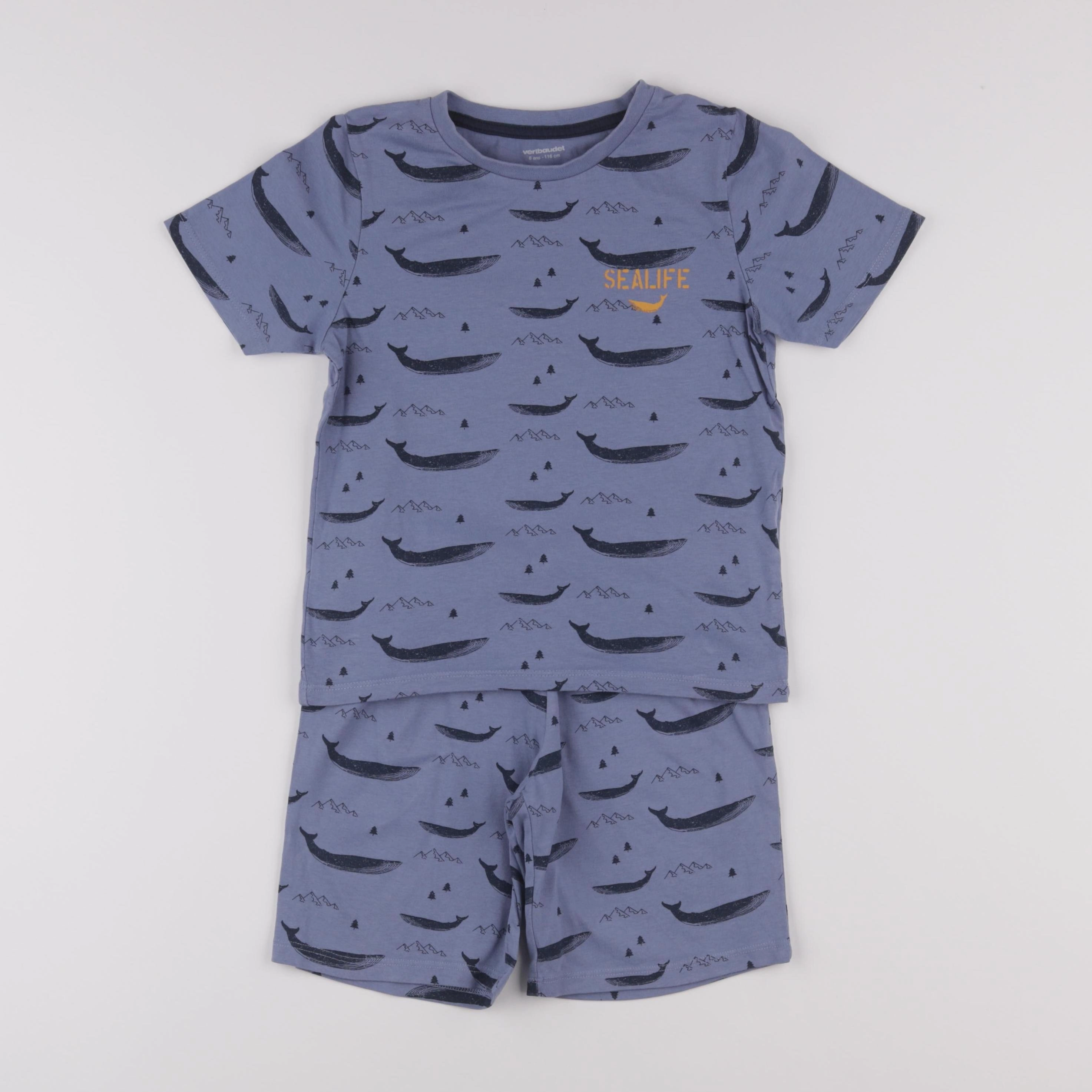 Vertbaudet - pyjama coton bleu - 6 ans