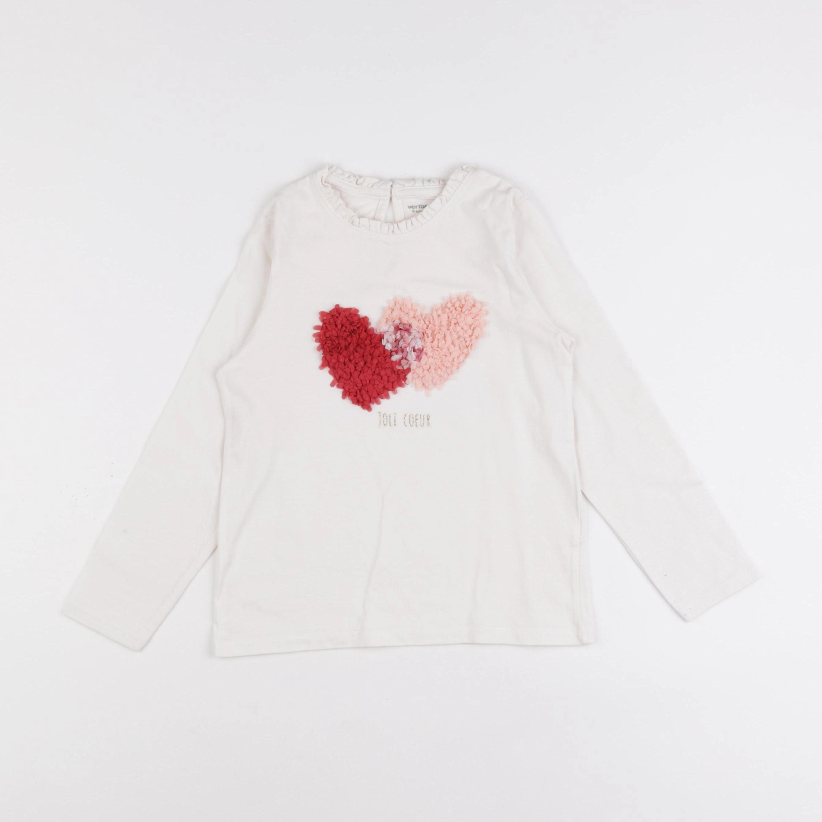 Vertbaudet - tee-shirt beige - 6 ans