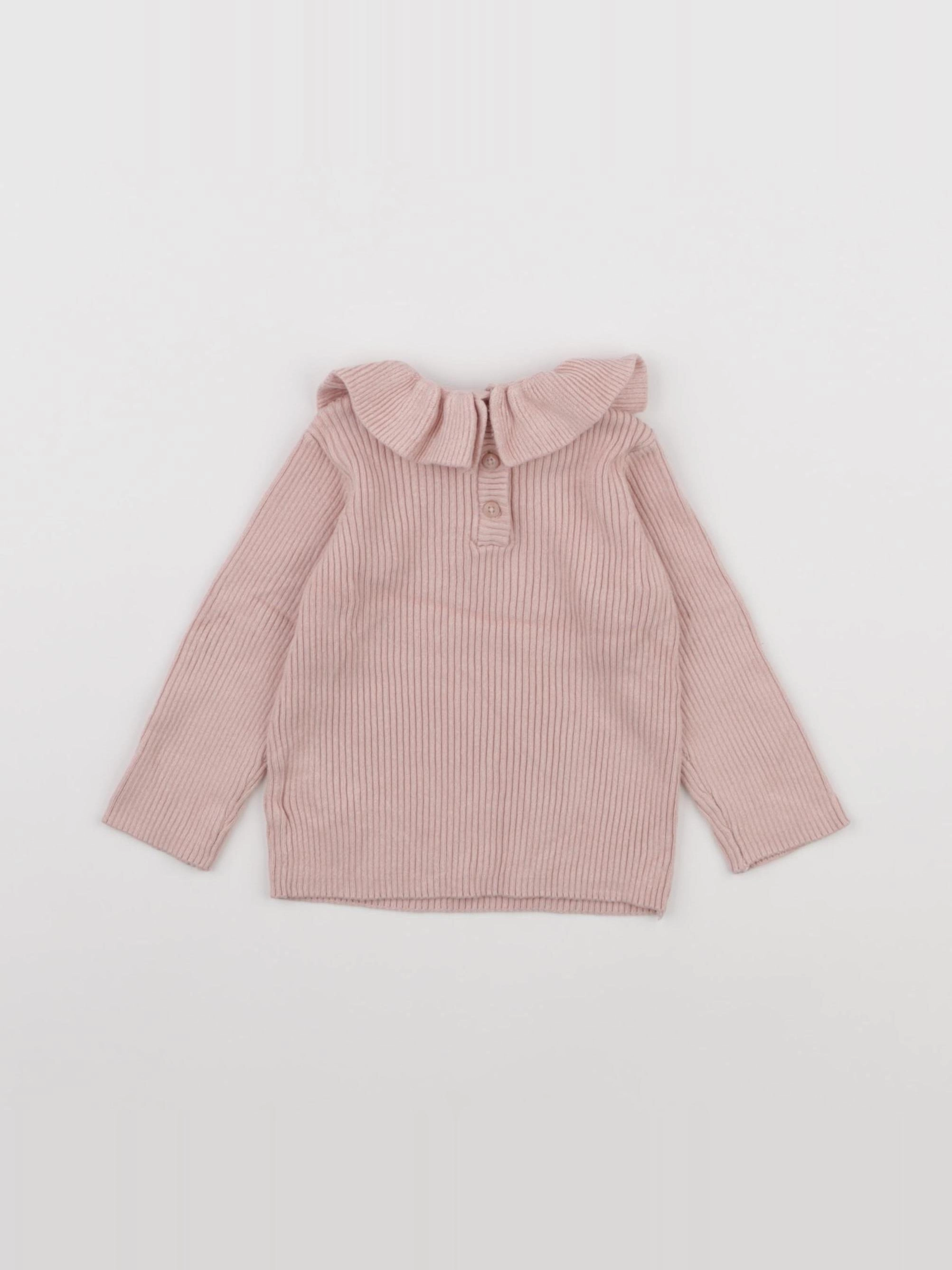 Vertbaudet - pull rose - 9 mois