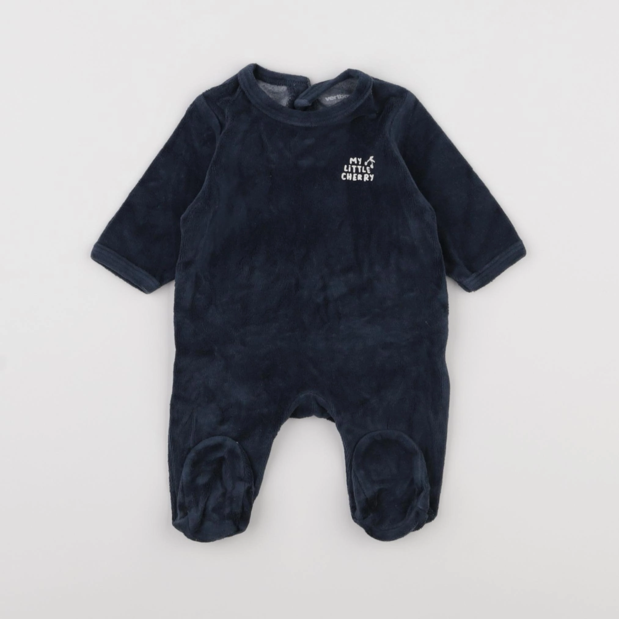 Vertbaudet - pyjama velours bleu - 1 mois