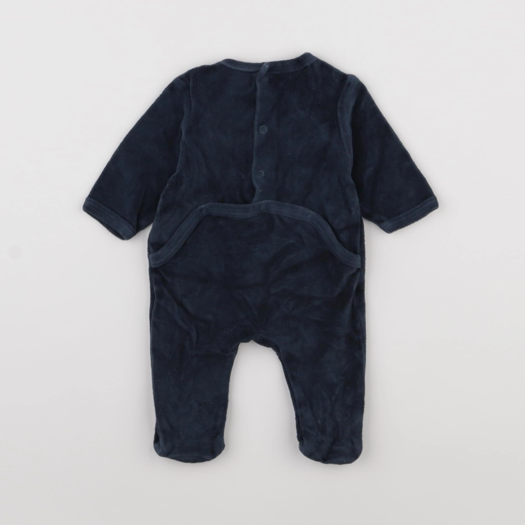 Vertbaudet - pyjama velours bleu - 1 mois
