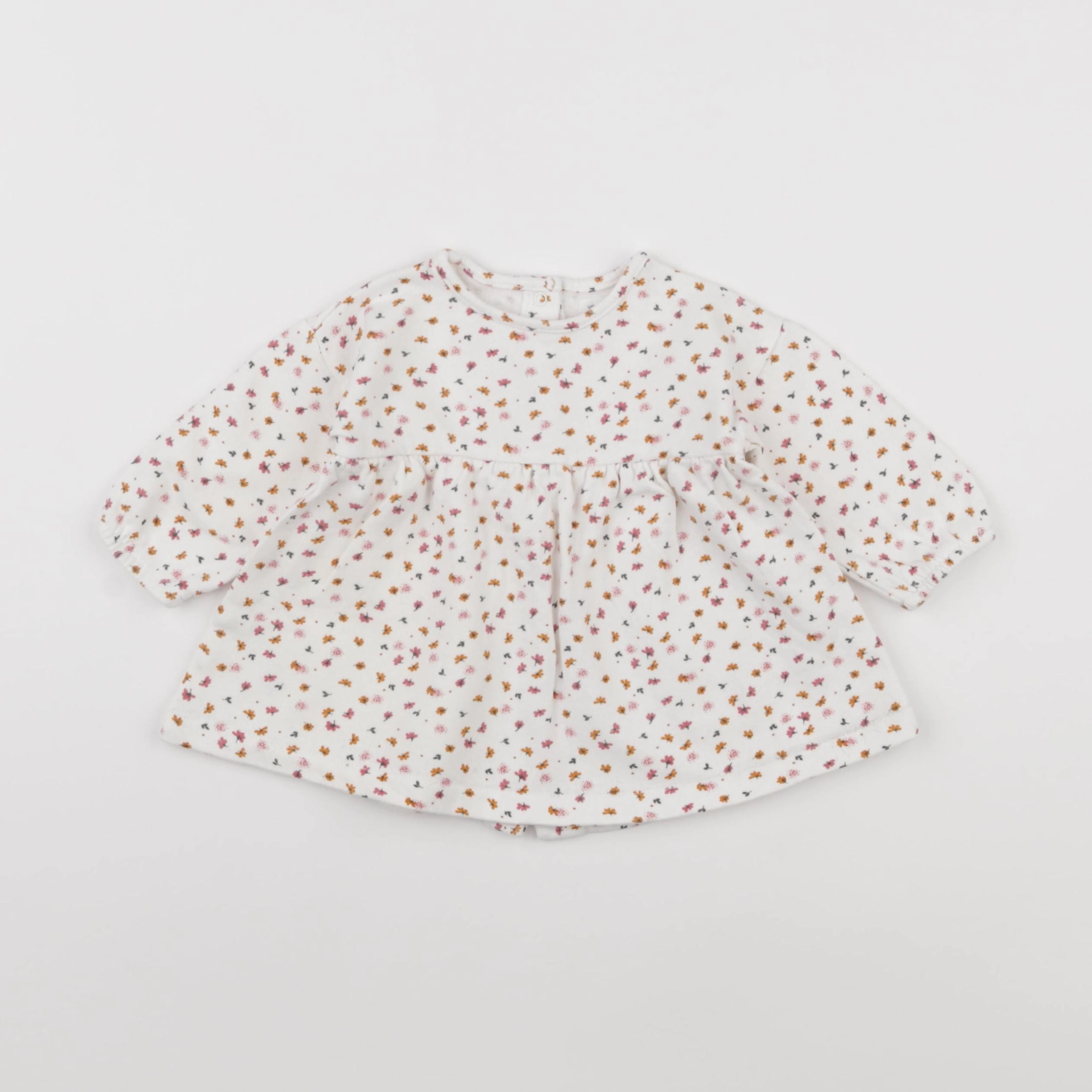 Vertbaudet - robe blanc, rose - 6 mois