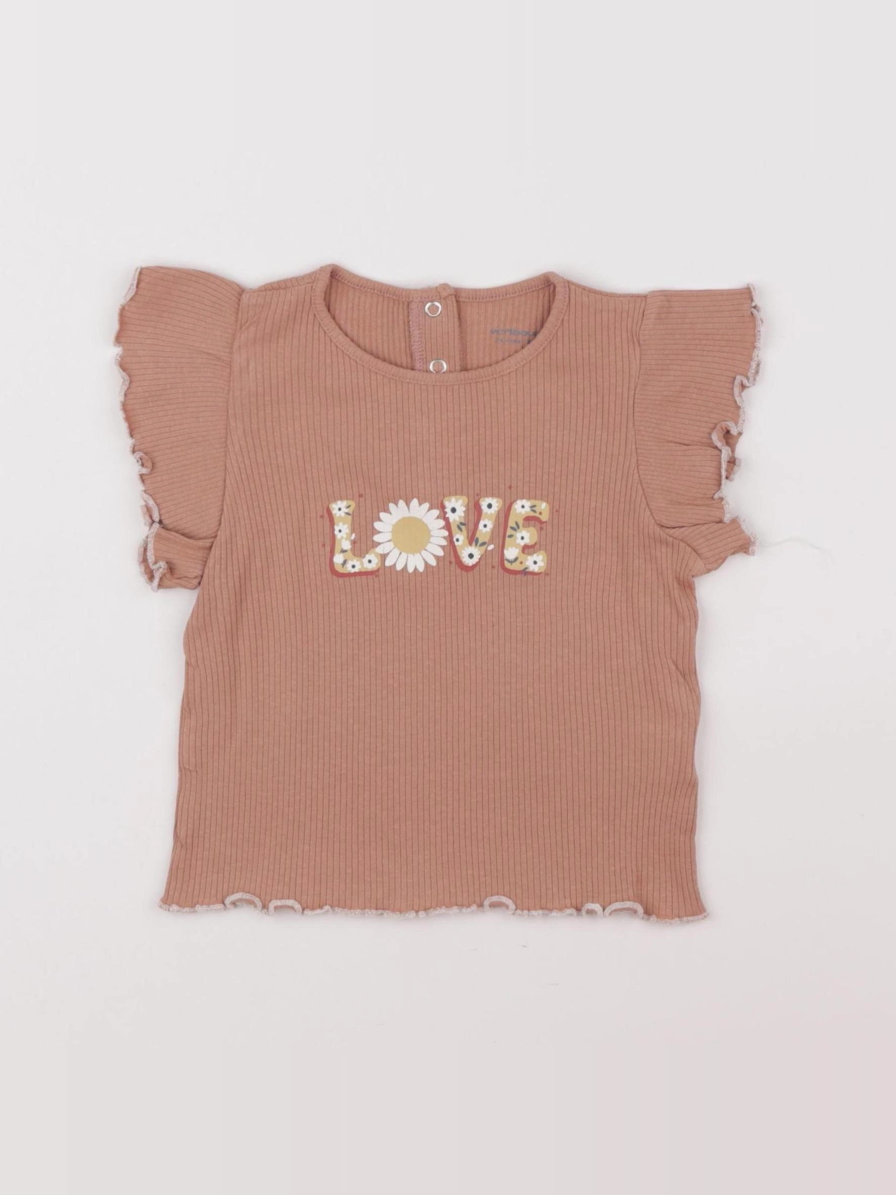 Vertbaudet - tee-shirt rose - 24 mois