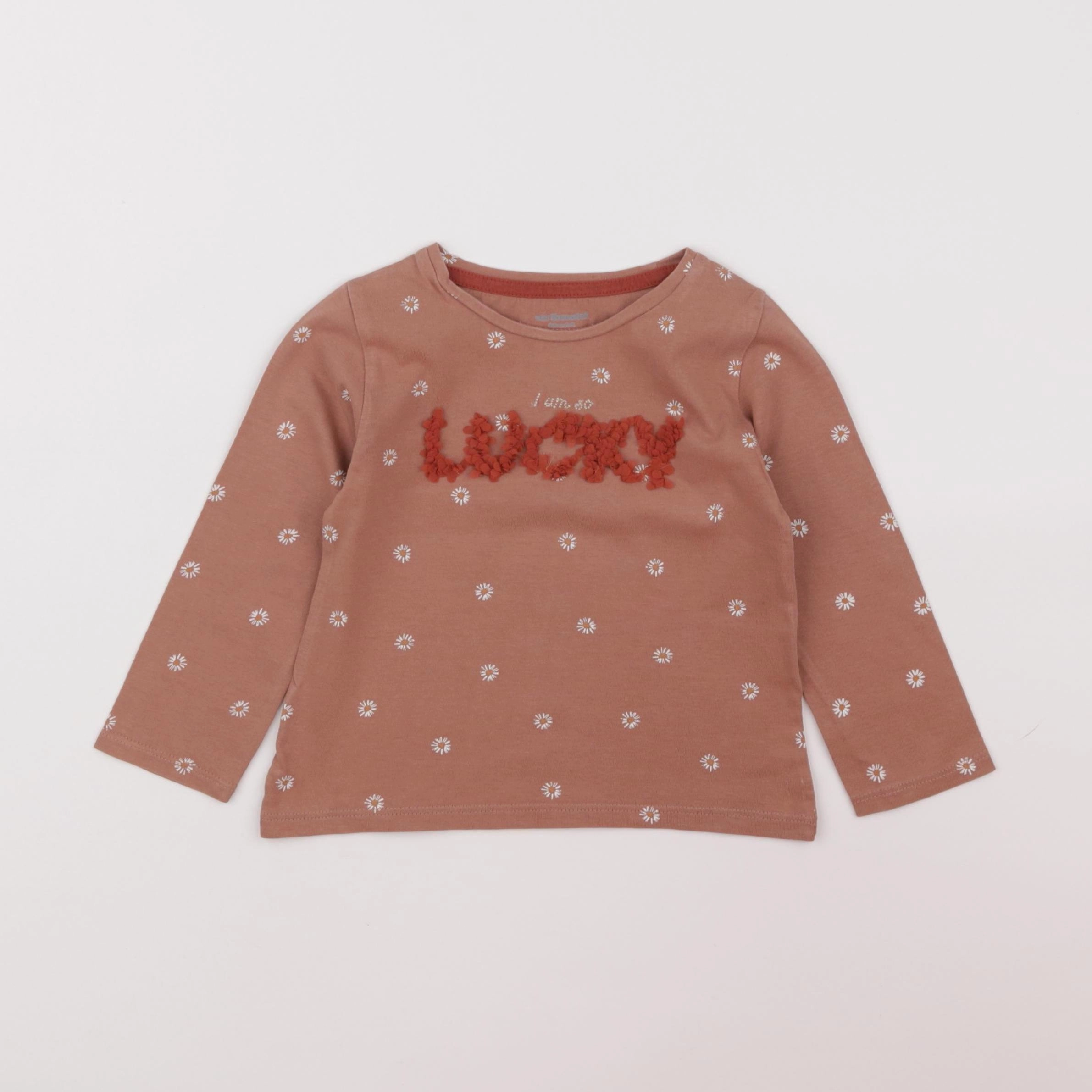 Vertbaudet - tee-shirt marron - 2 ans