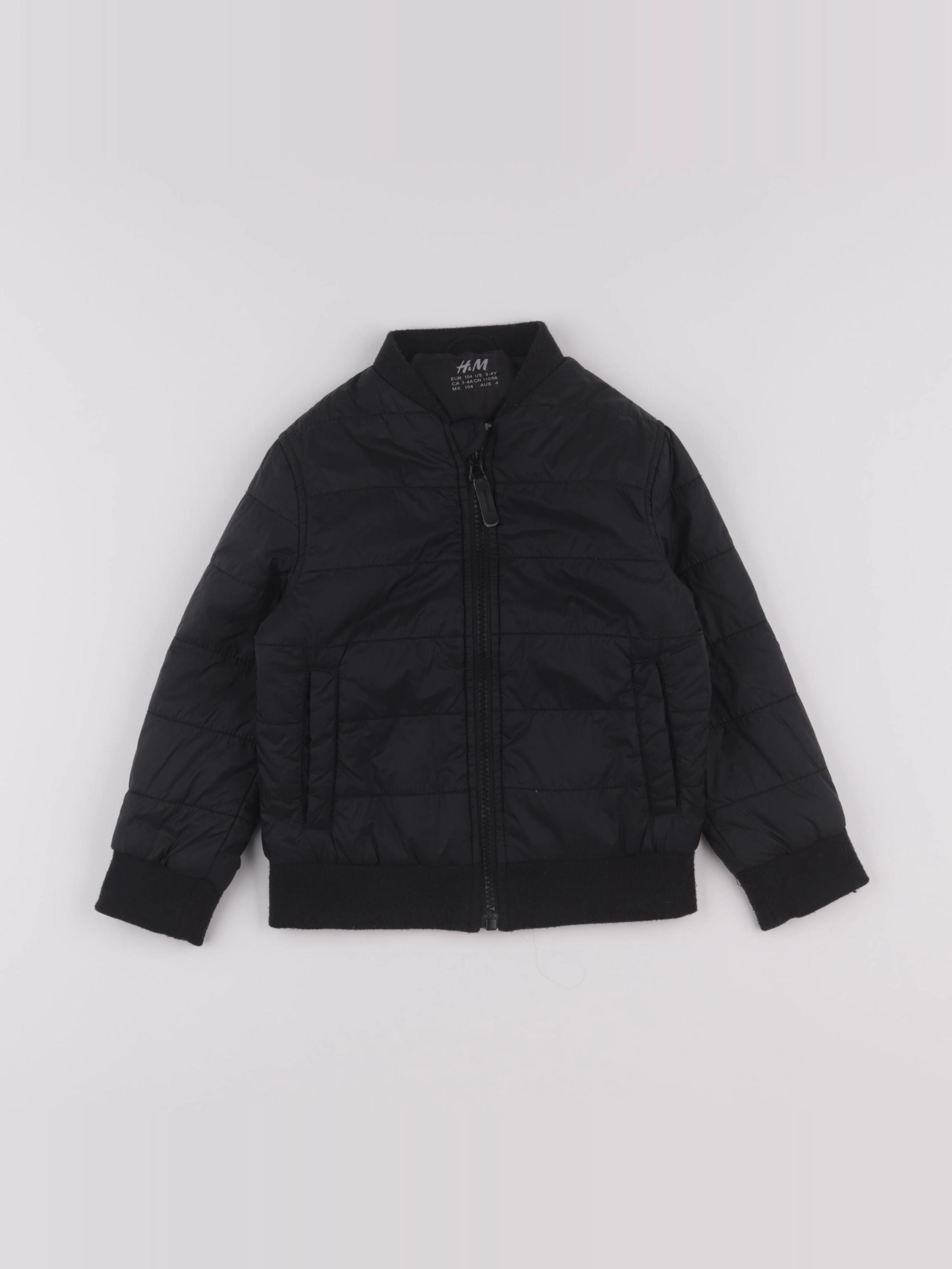 H&M - veste noir - 3/4 ans