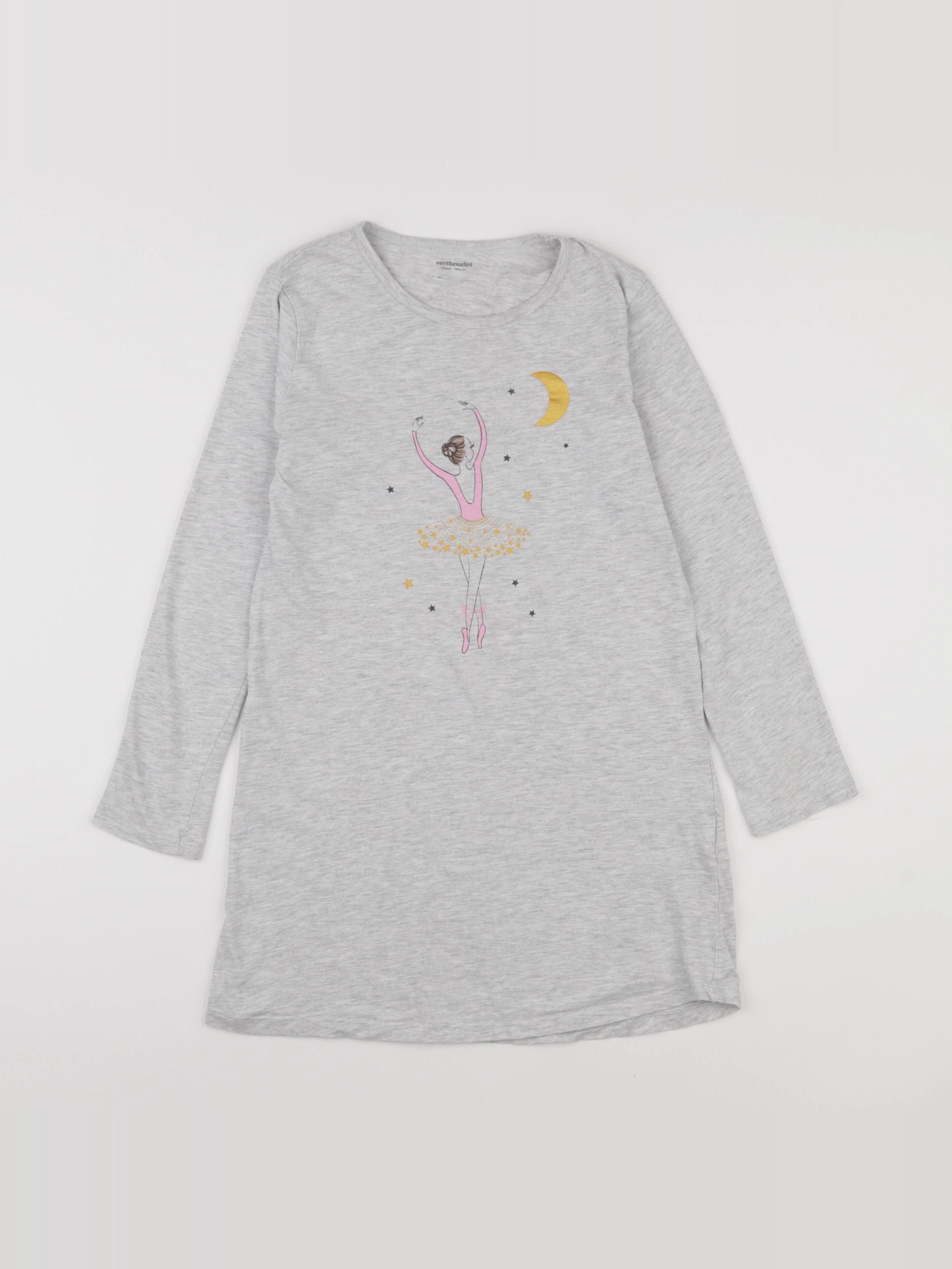 Vertbaudet - chemise de nuit coton gris - 10 ans