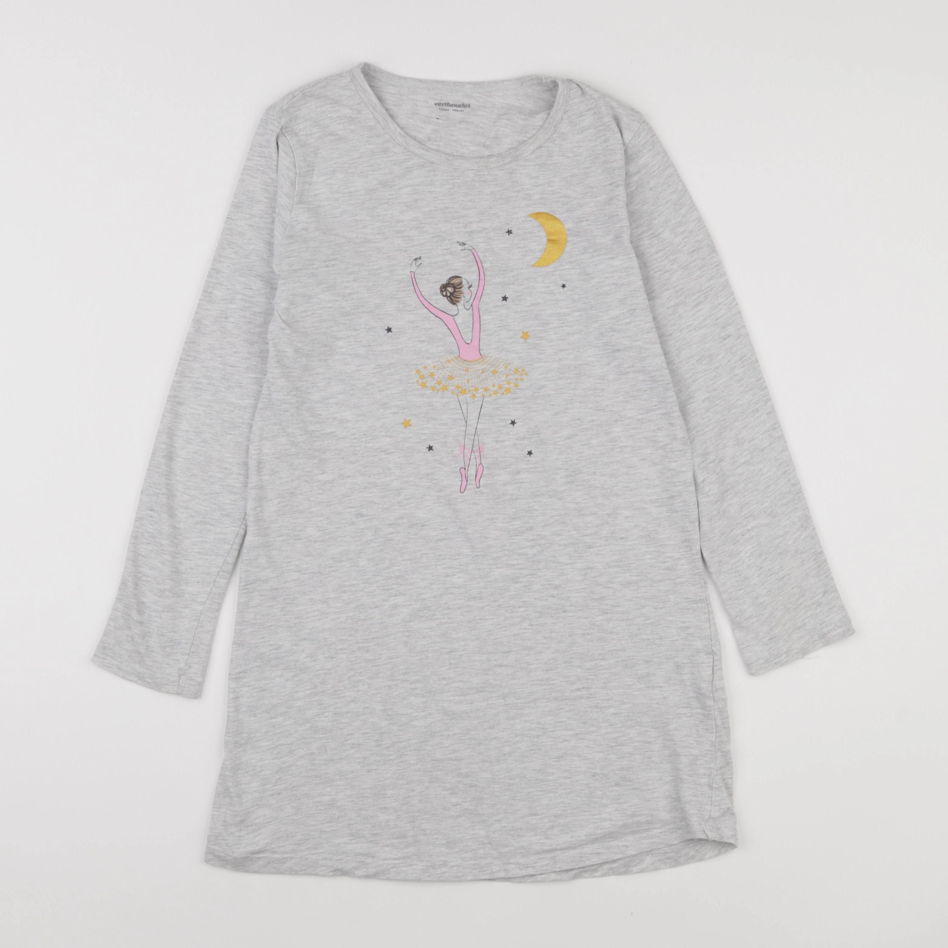 Vertbaudet - chemise de nuit coton gris - 10 ans
