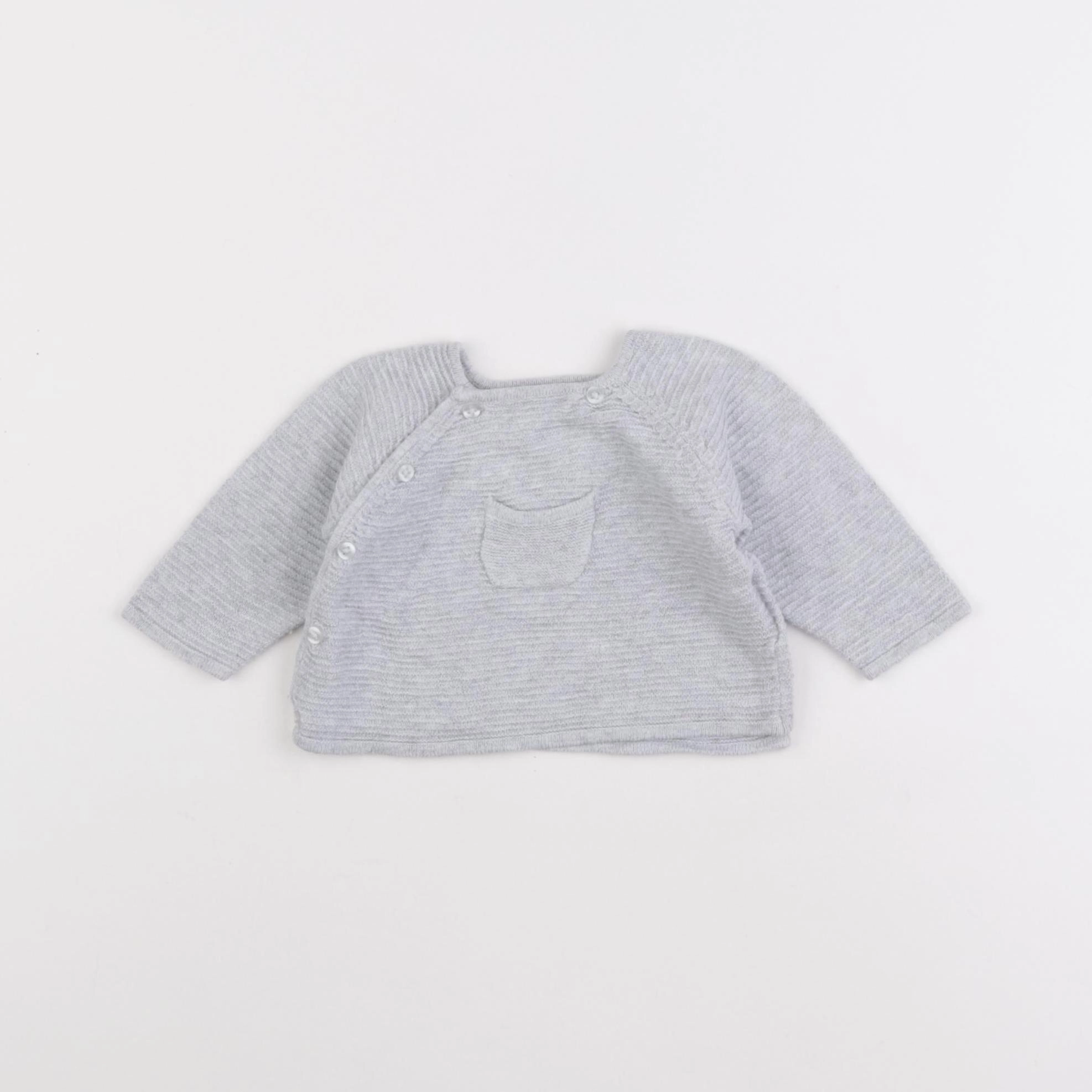 Boutchou - gilet gris - 1 mois