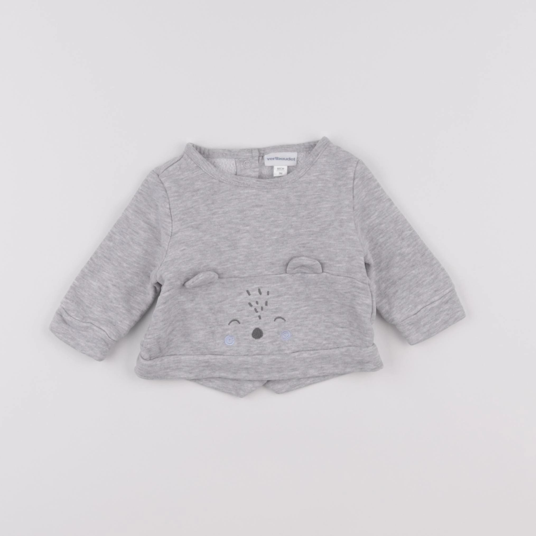 Vertbaudet - sweat gris - 3 mois