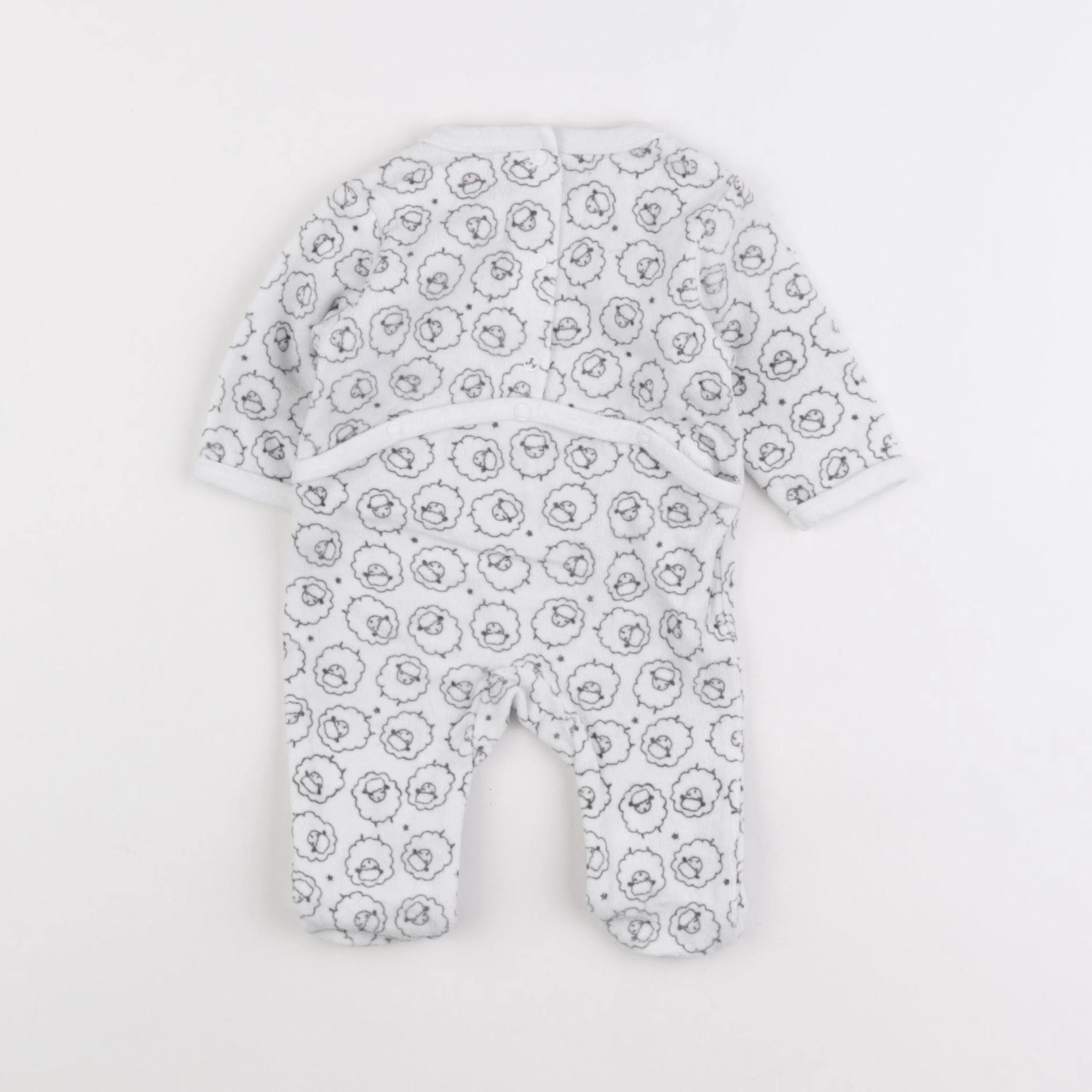 Vertbaudet - pyjama velours blanc - 1 mois