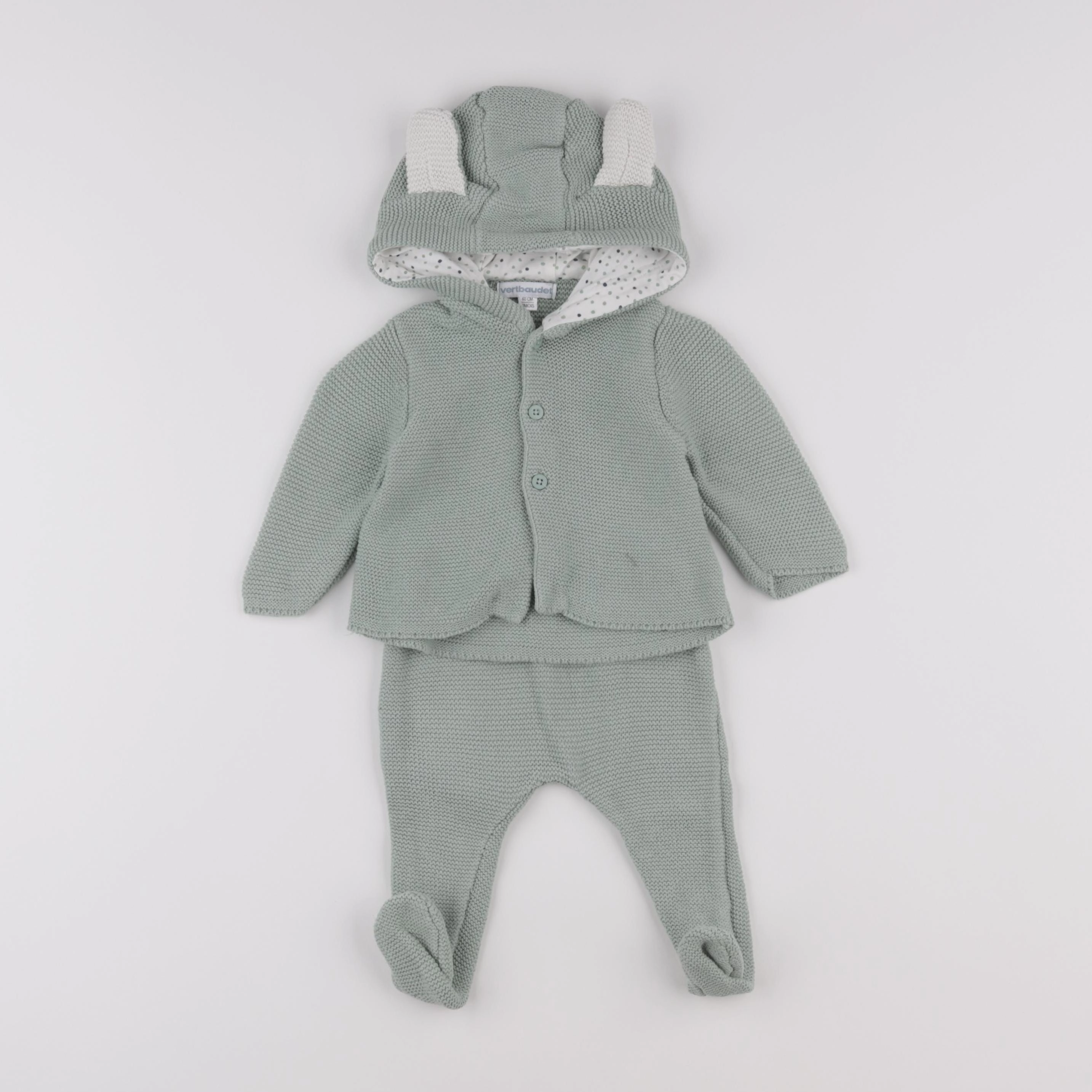 Vertbaudet - ensemble vert - 3 mois