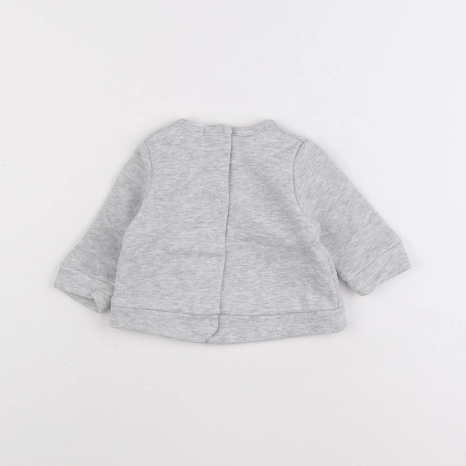 Vertbaudet - sweat gris - 3 mois