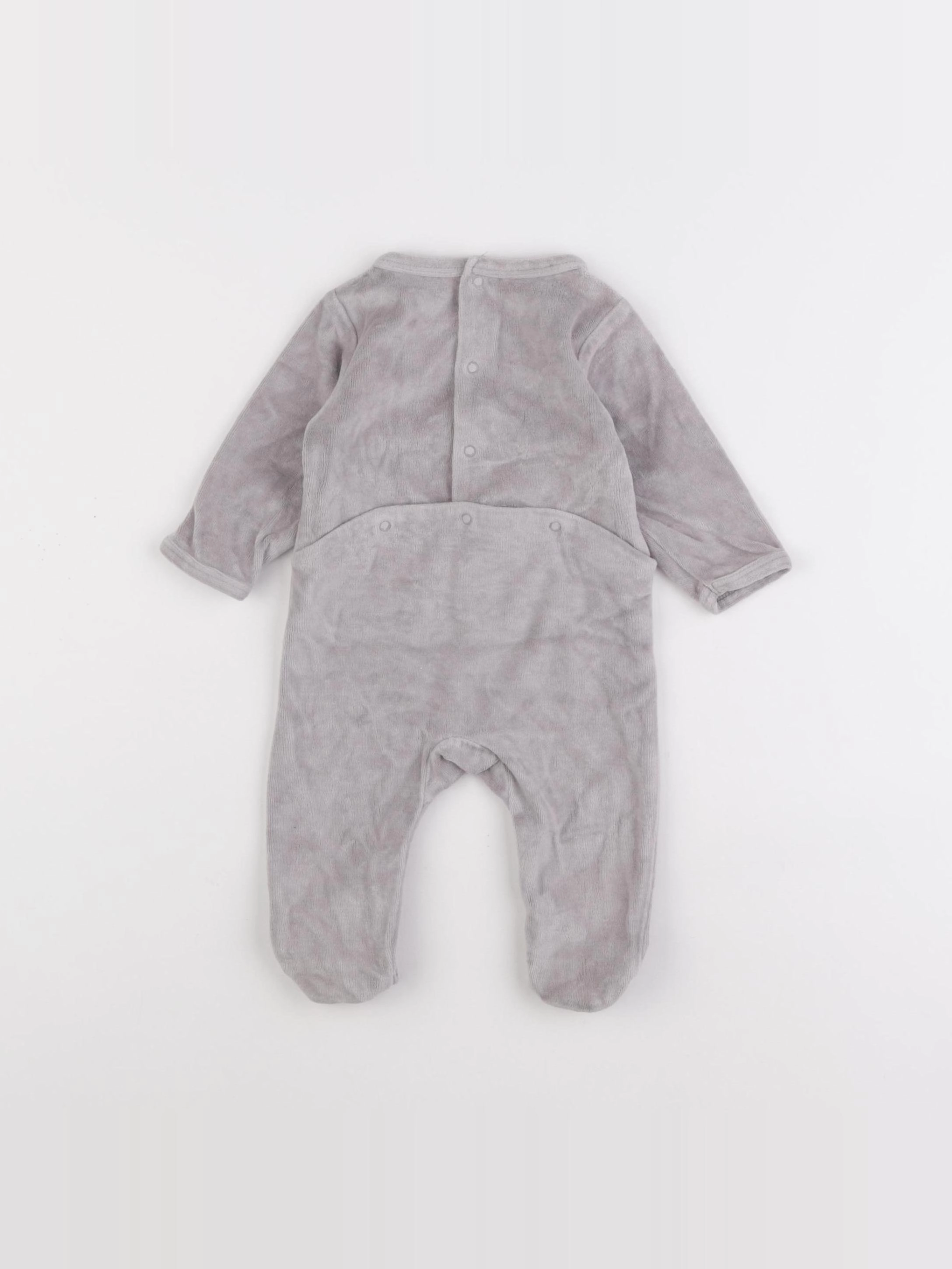 Vertbaudet - pyjama velours gris - 3 mois