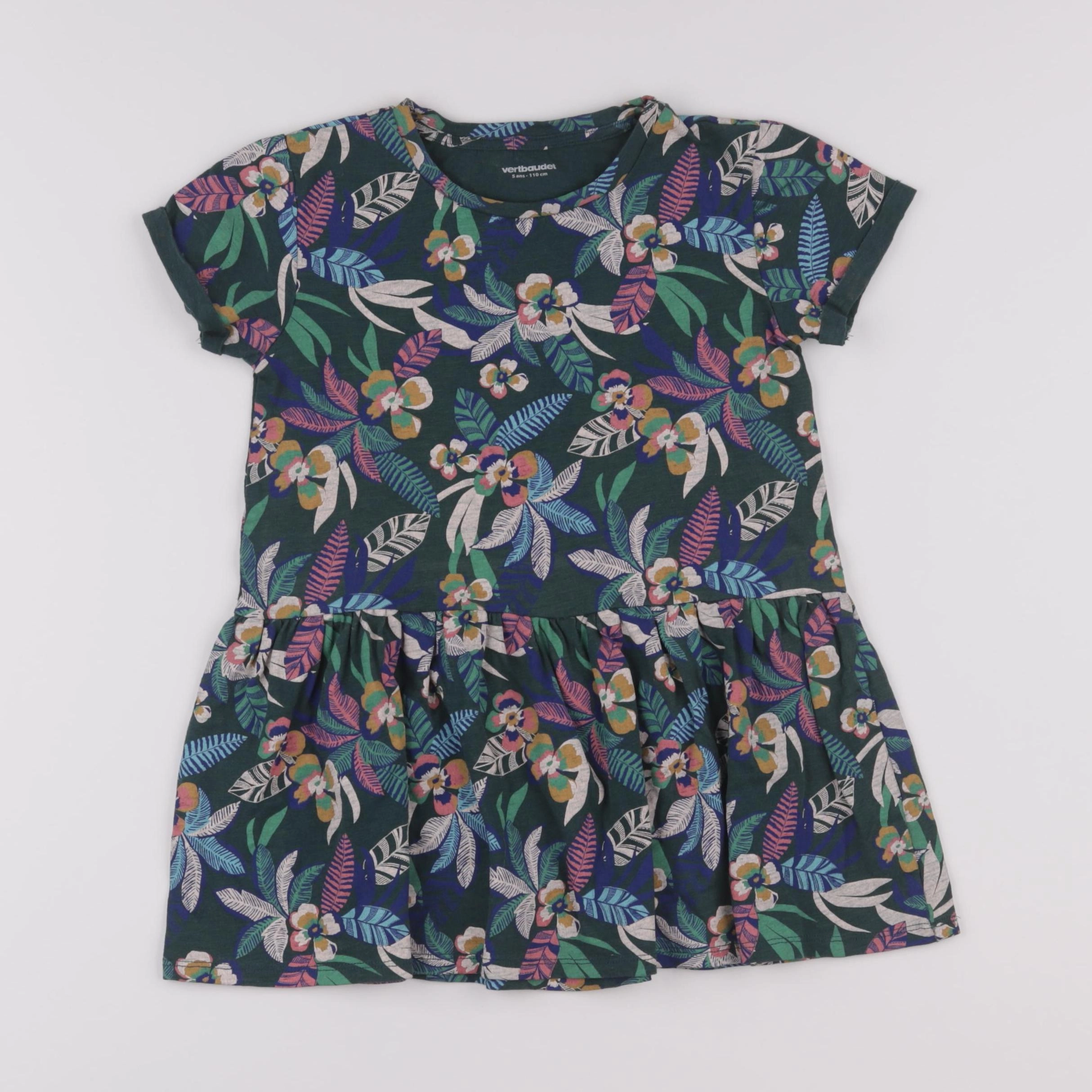 Vertbaudet - robe vert - 5 ans