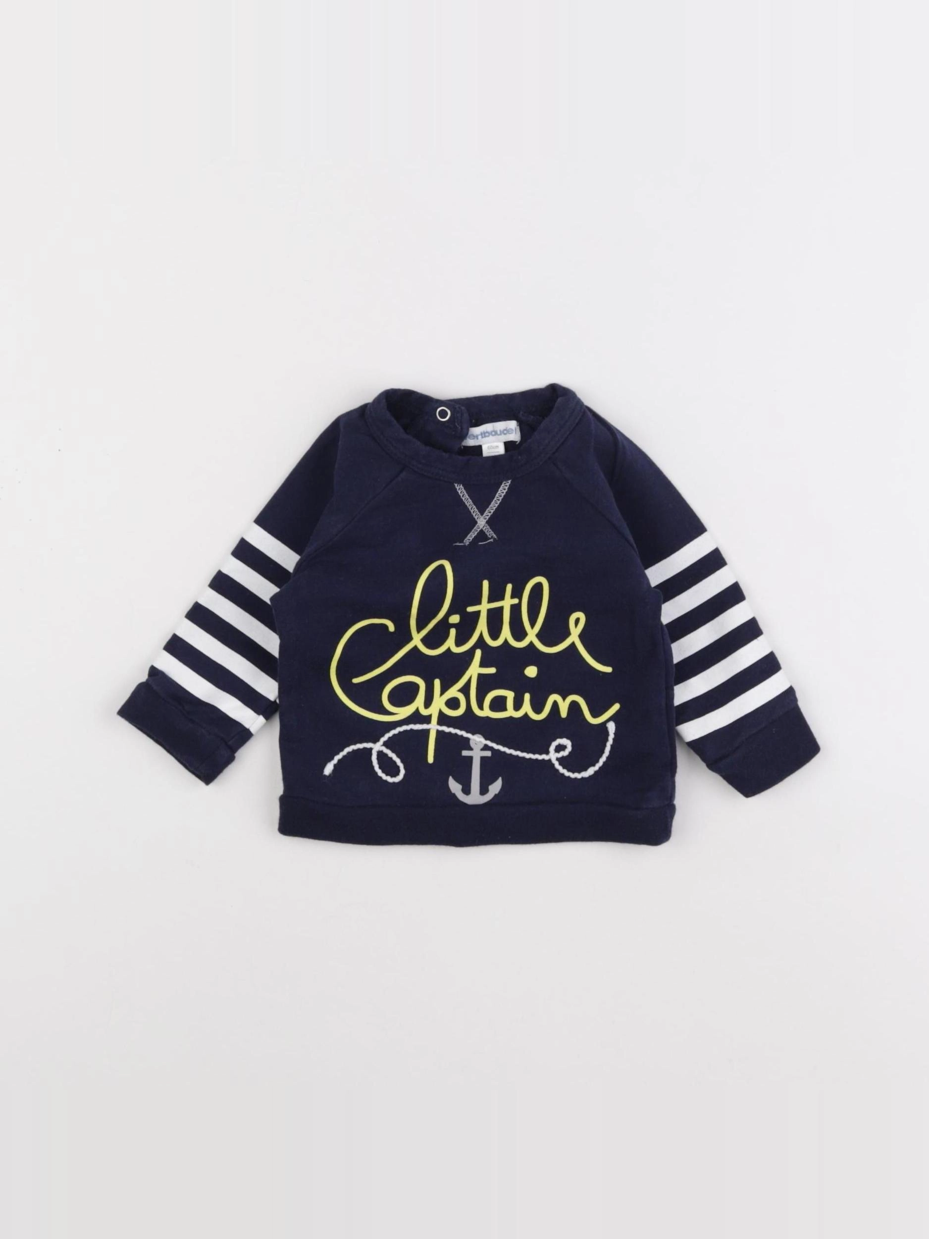 Vertbaudet - sweat bleu - 3 mois