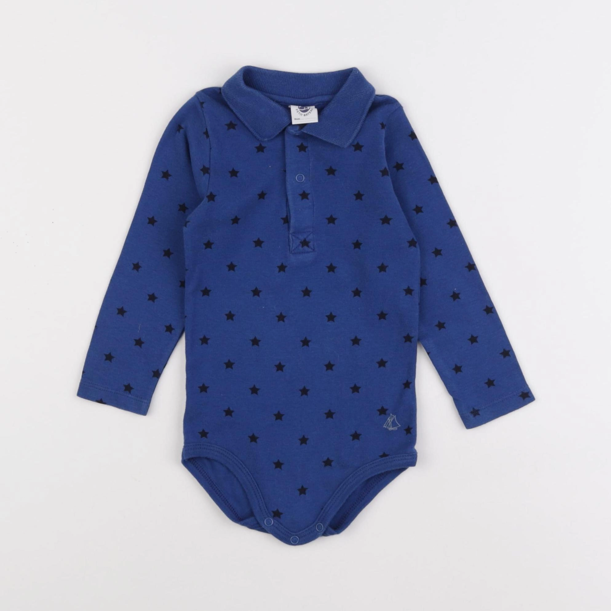Petit Bateau - body à col bleu - 18 mois