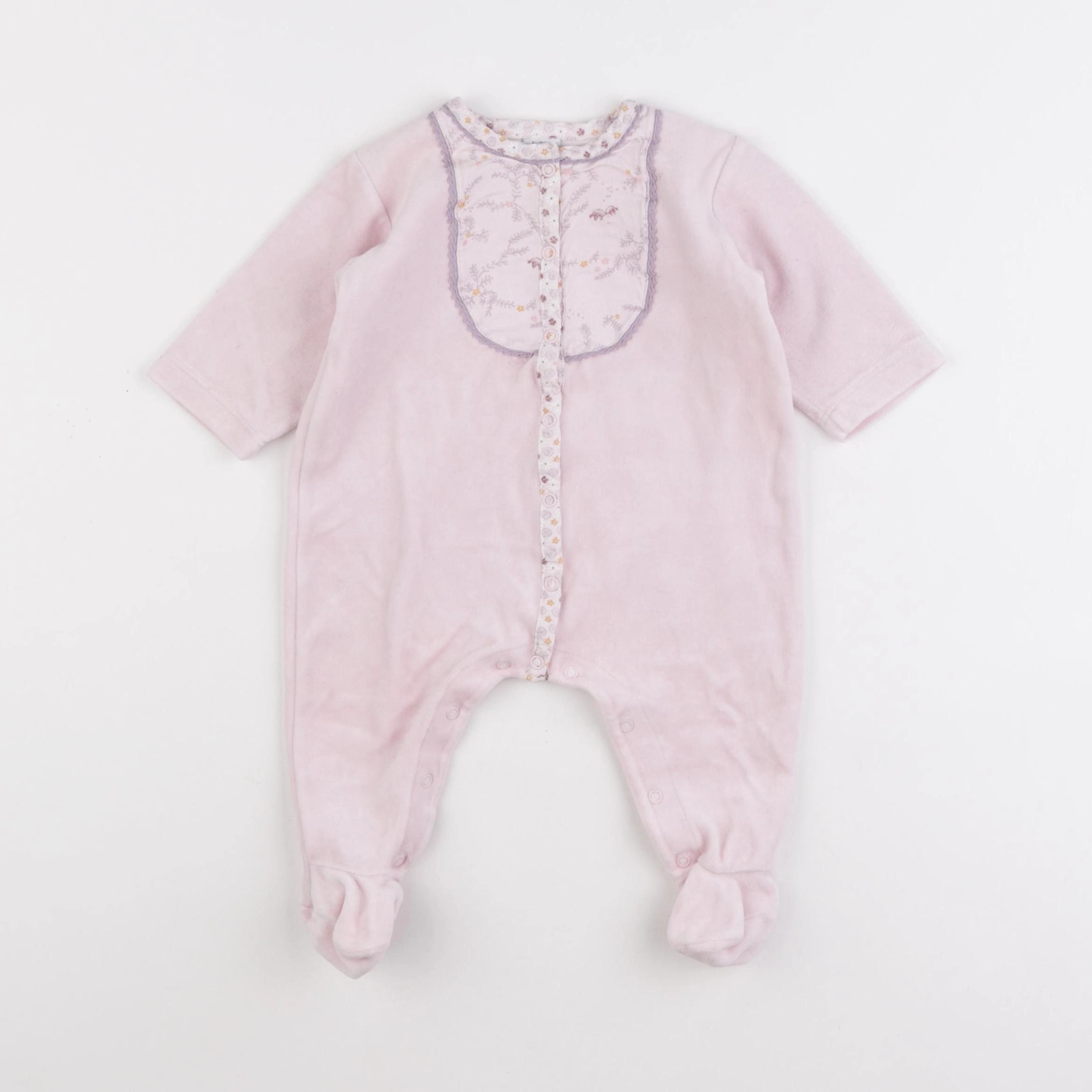 Petit Bateau - pyjama coton rose - 6 mois