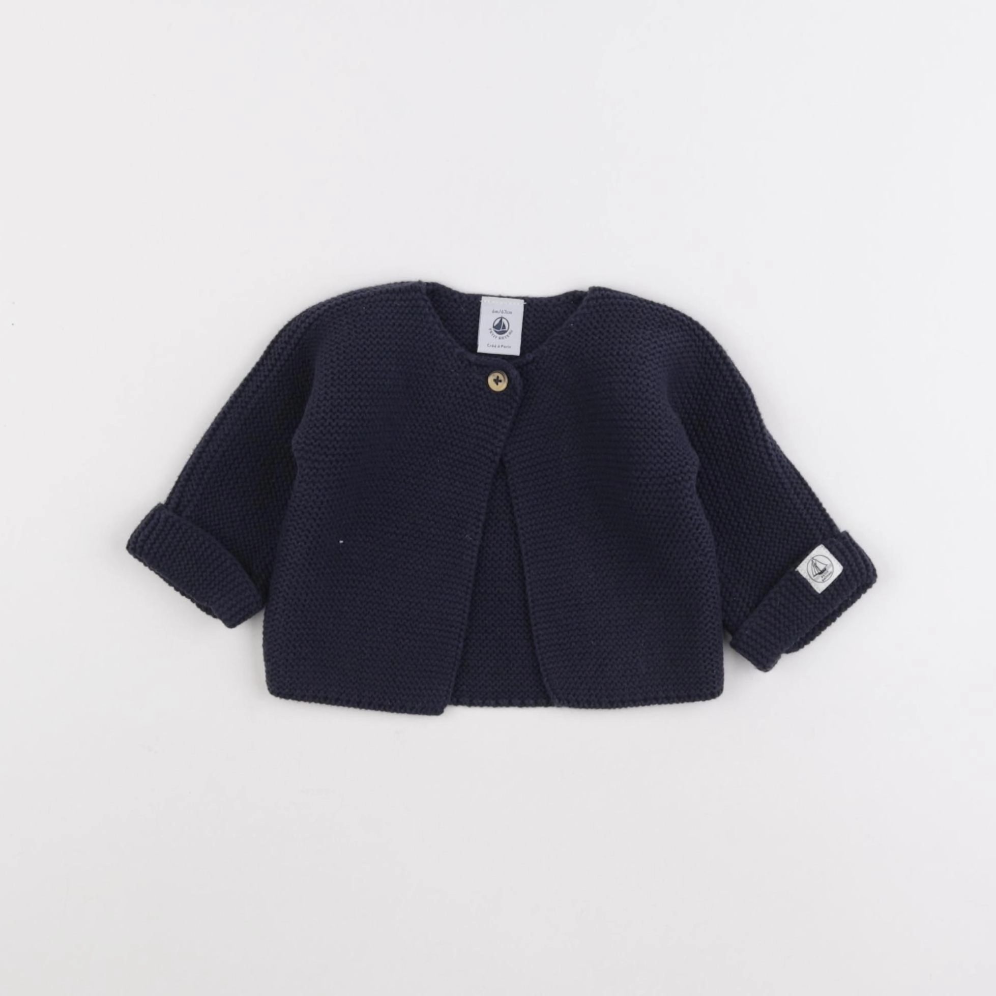 Petit Bateau - gilet bleu - 6 mois