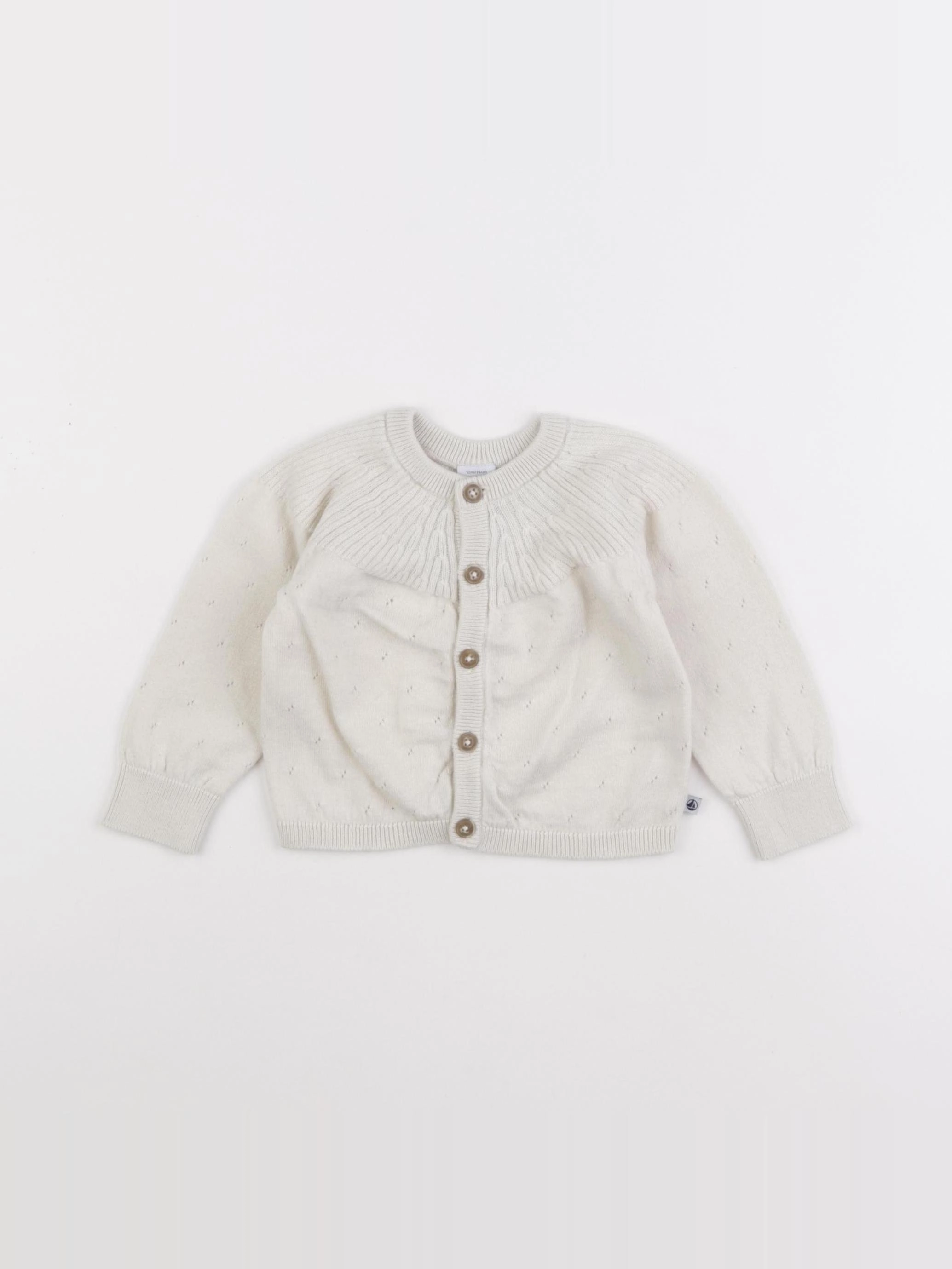 Petit Bateau - gilet beige - 12 mois