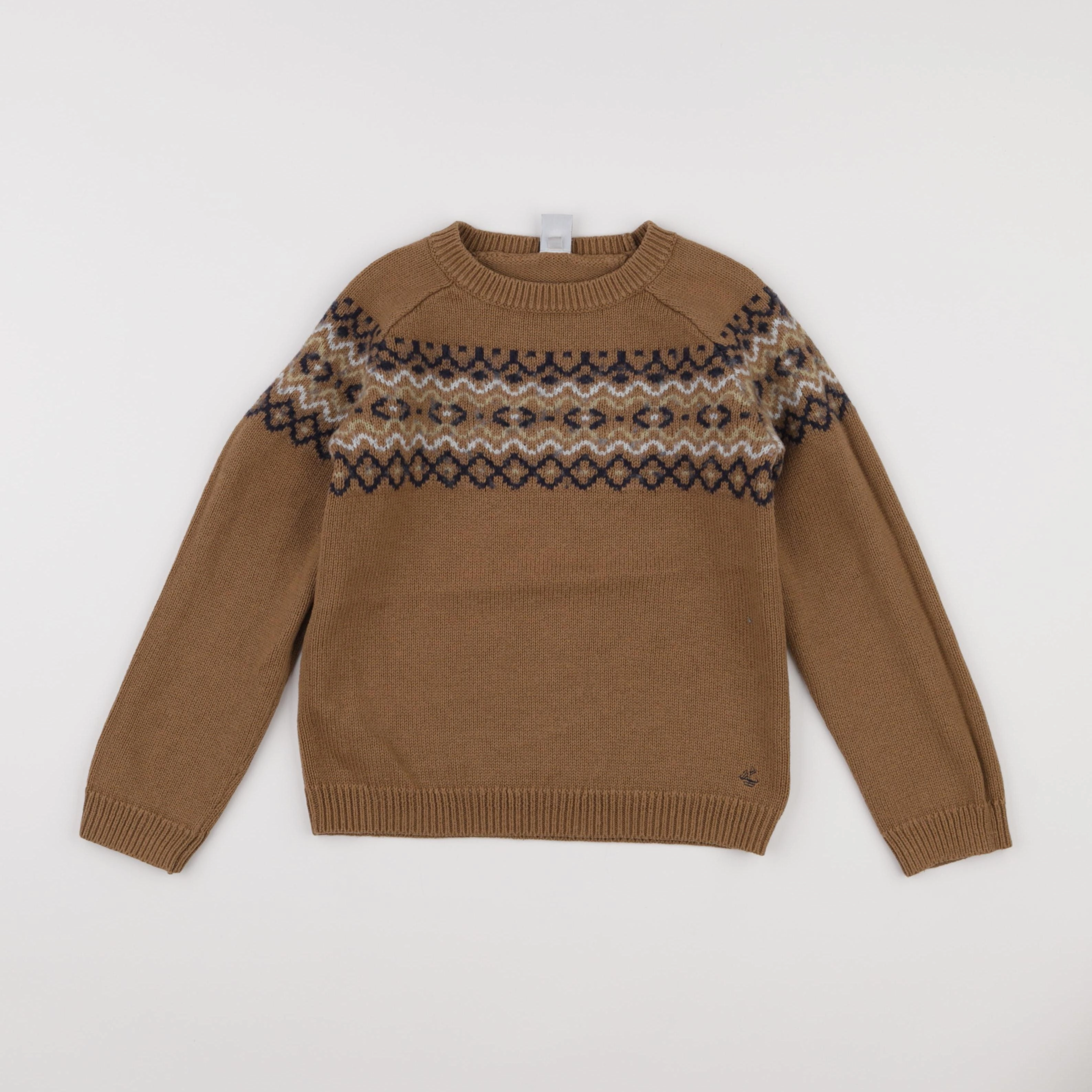 Petit Bateau - pull marron - 8 ans