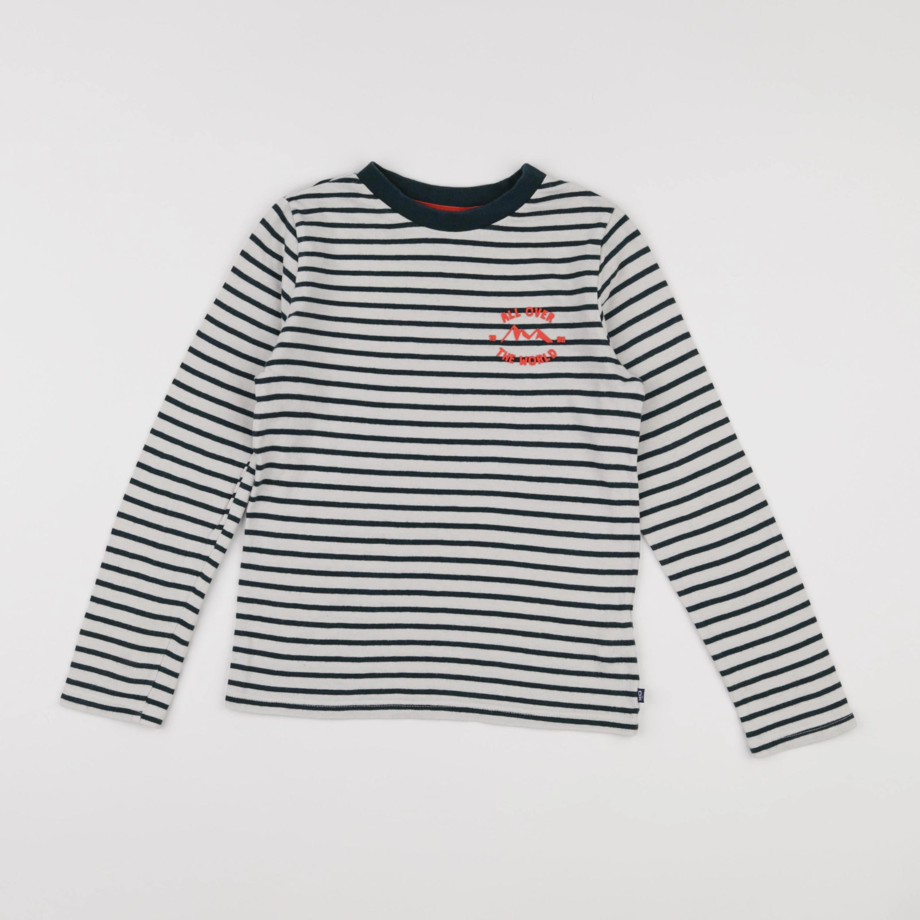 Okaidi - tee-shirt vert, blanc - 8 ans