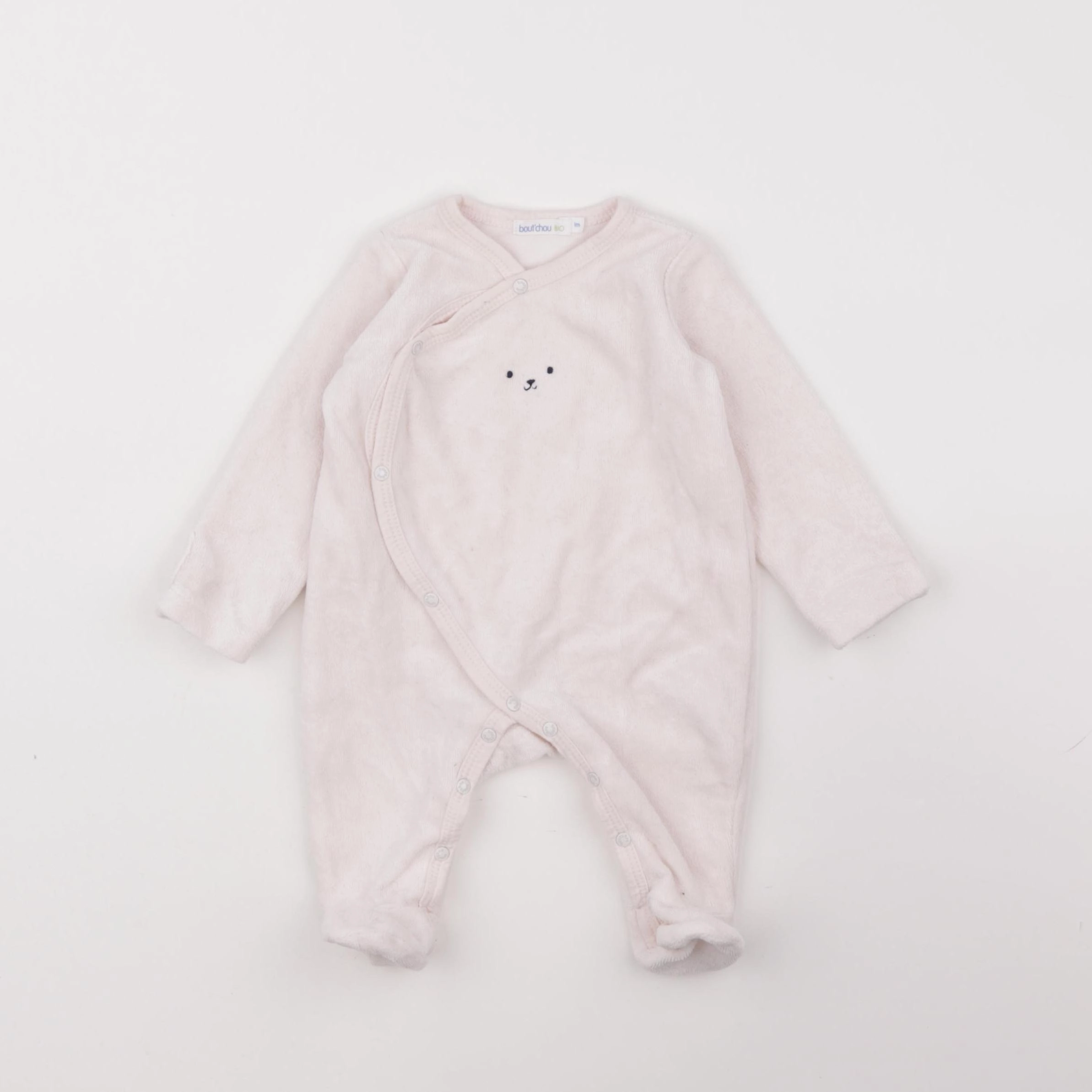 Boutchou - pyjama velours rose - 1 mois