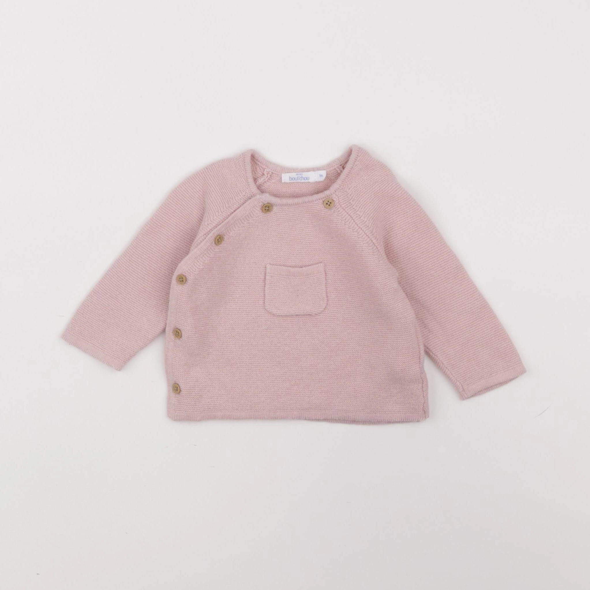 Boutchou - gilet rose - 1 mois