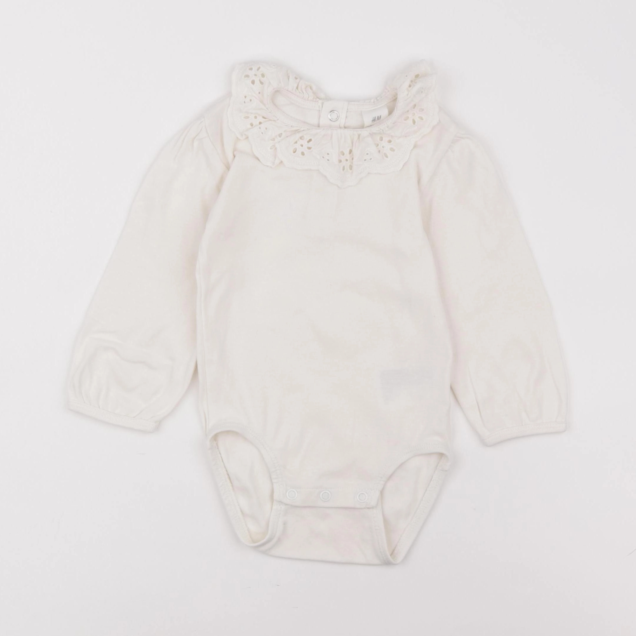 H&M - body à col blanc - 9/12 mois