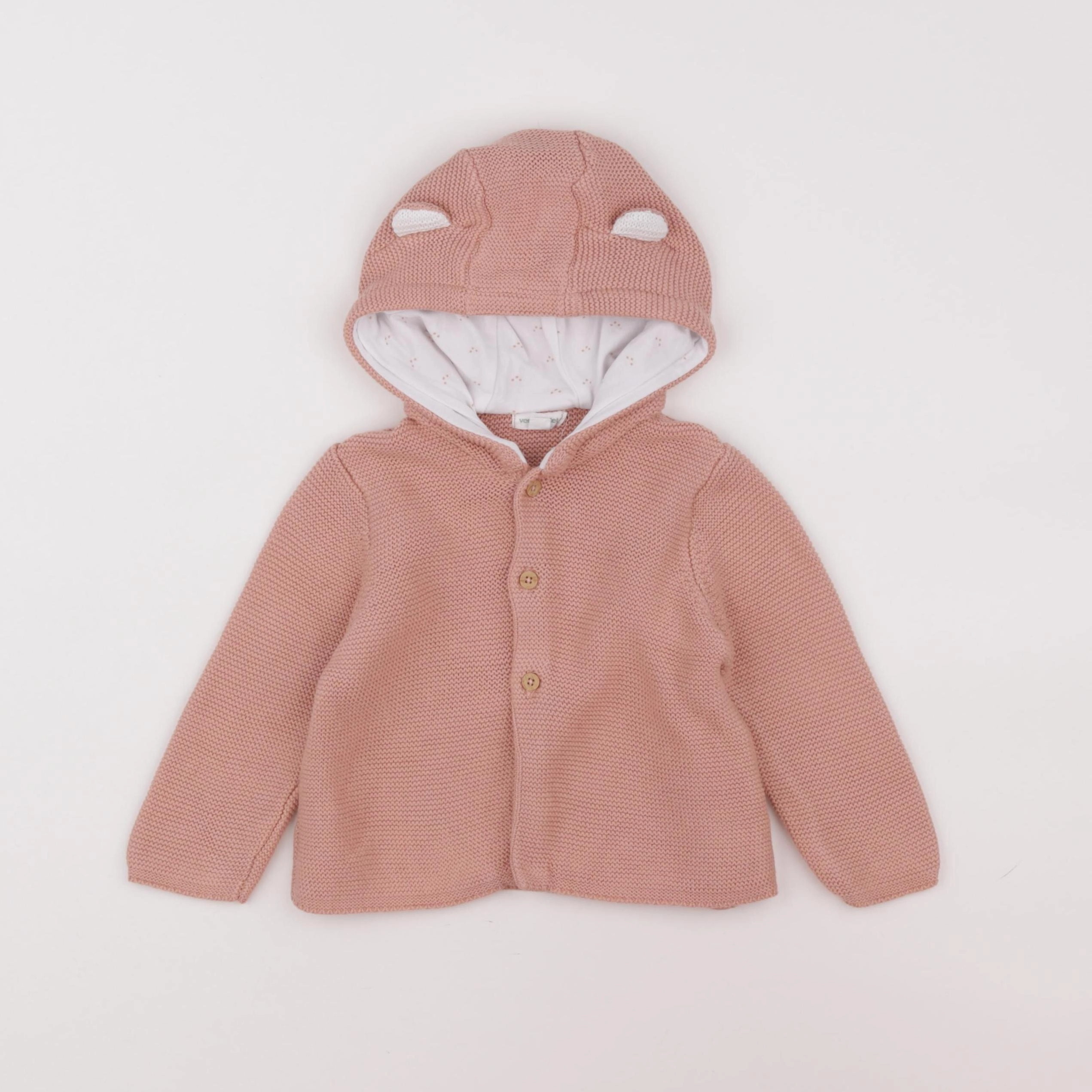 Vertbaudet - gilet rose - 12 mois