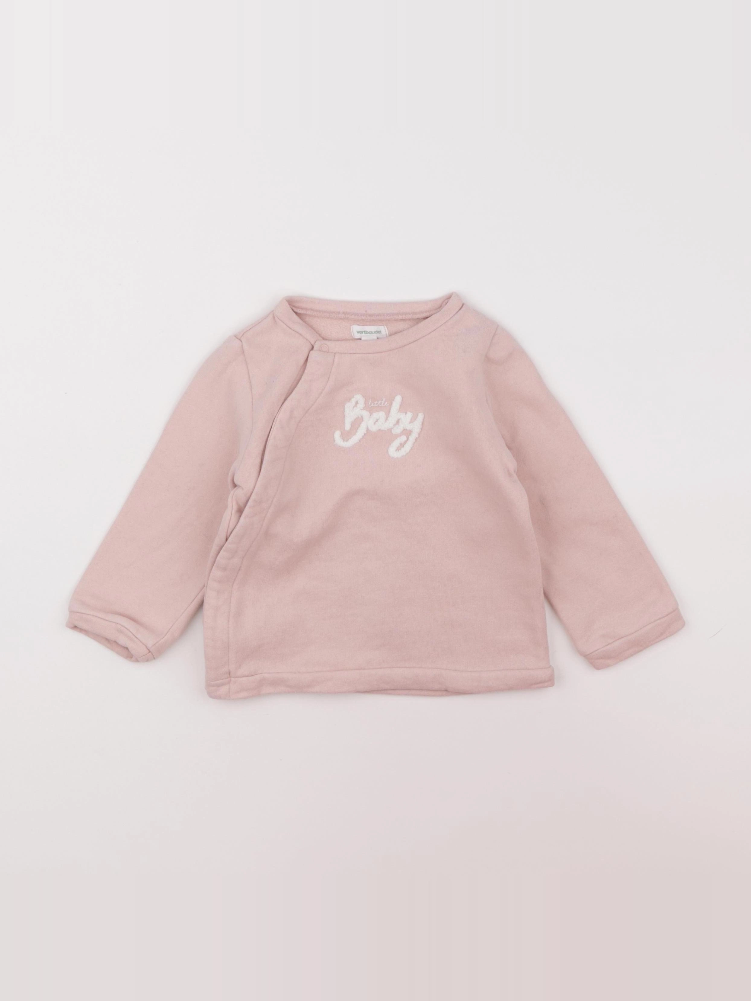 Vertbaudet - sweat rose - 18 mois