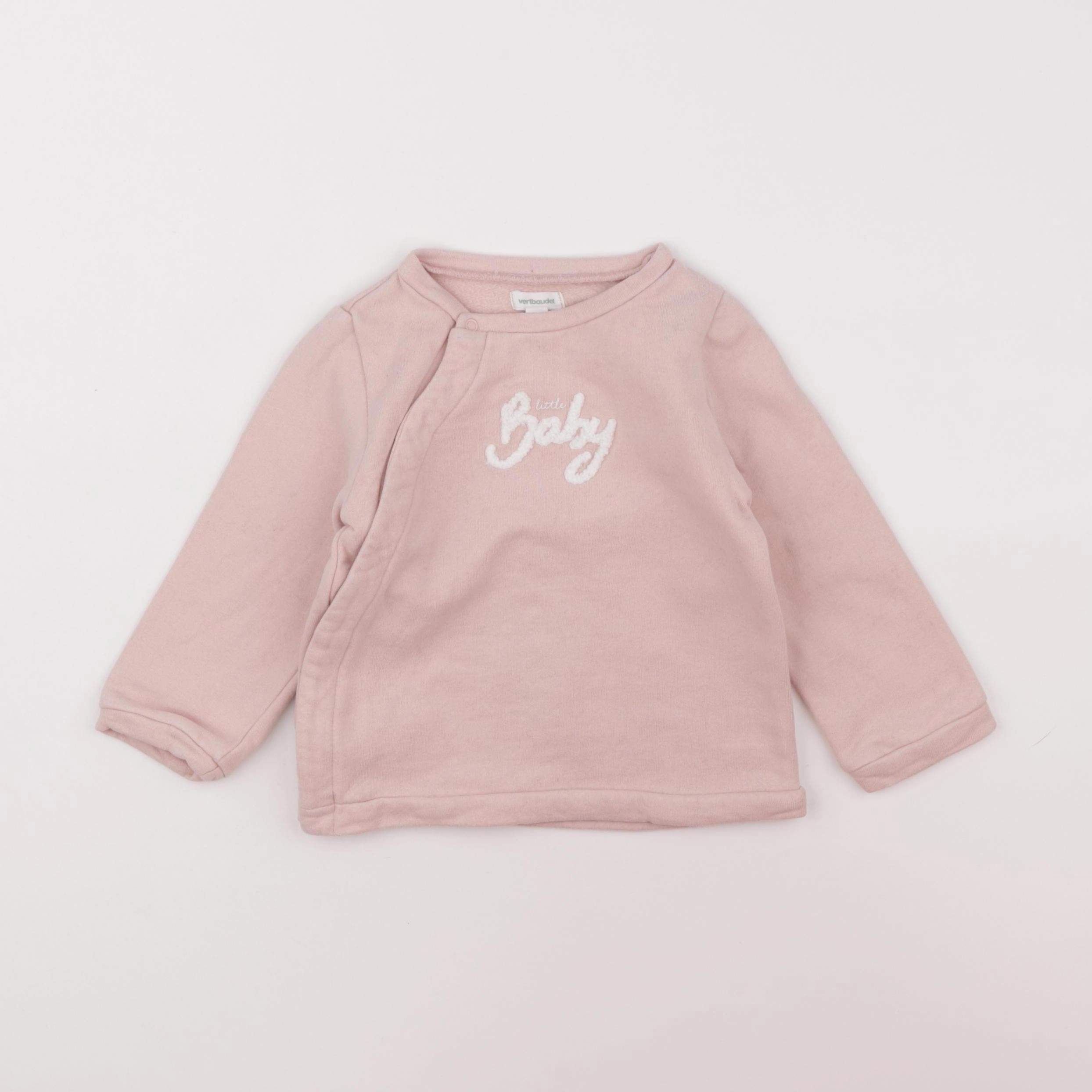 Vertbaudet - sweat rose - 18 mois