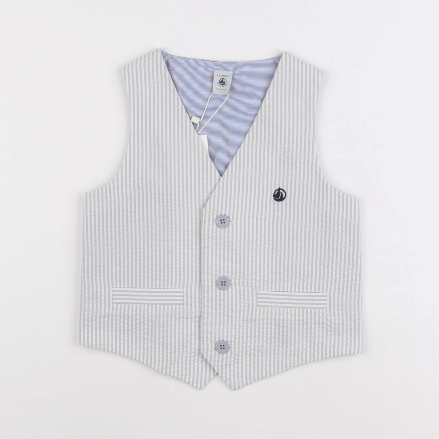 Petit Bateau - gilet bleu - 4 ans