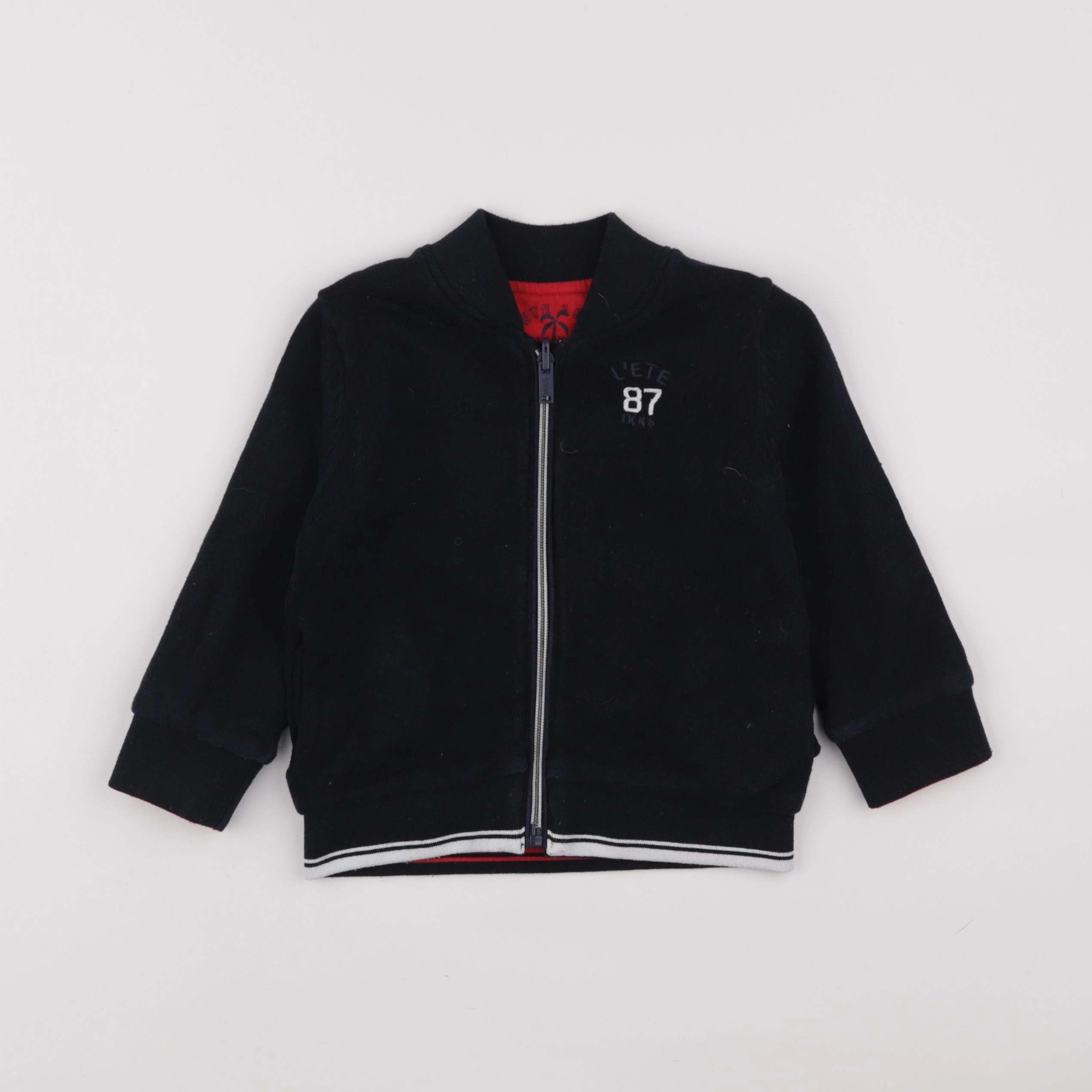 IKKS - sweat réversible bleu, rouge - 2 ans