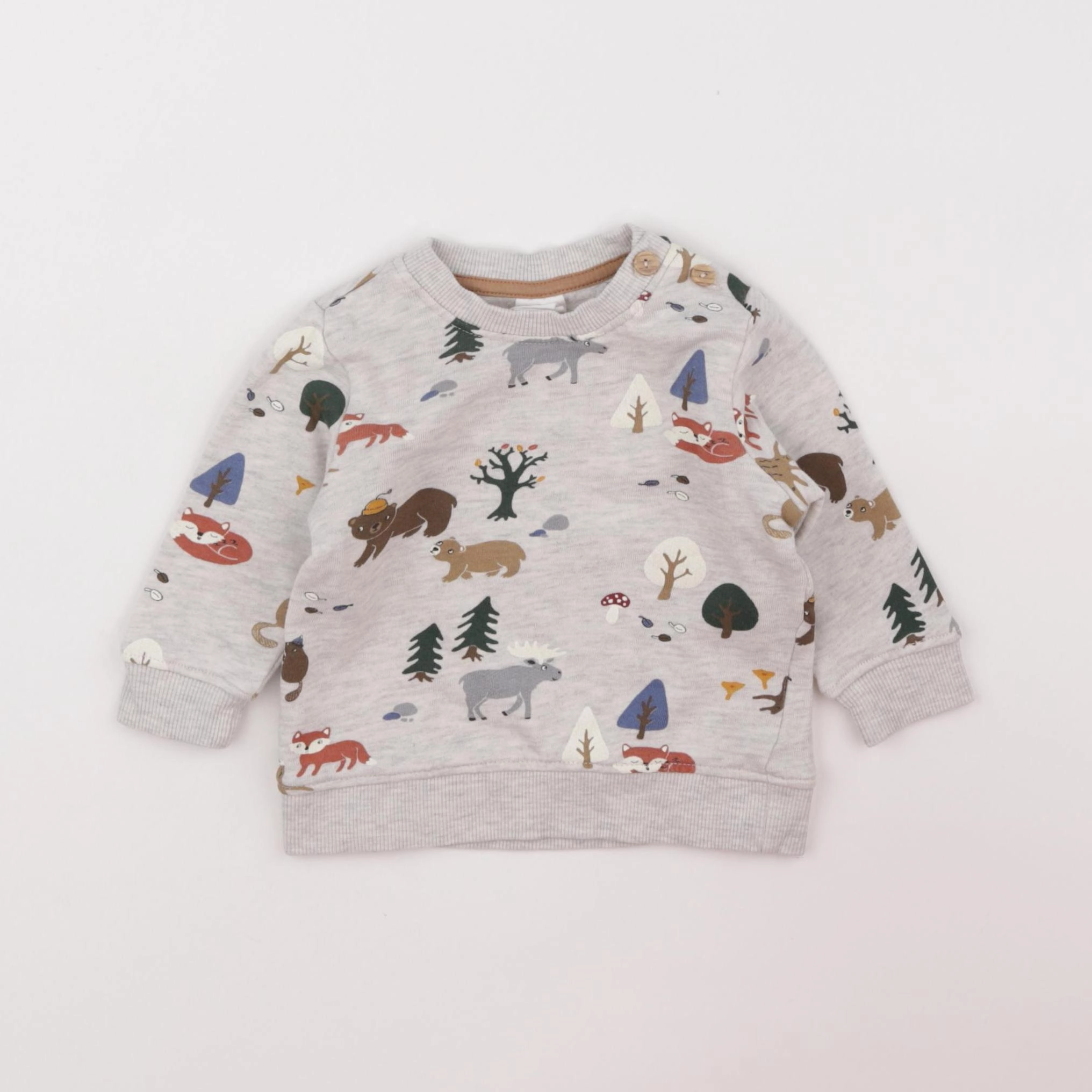 H&M - sweat gris - 6 mois