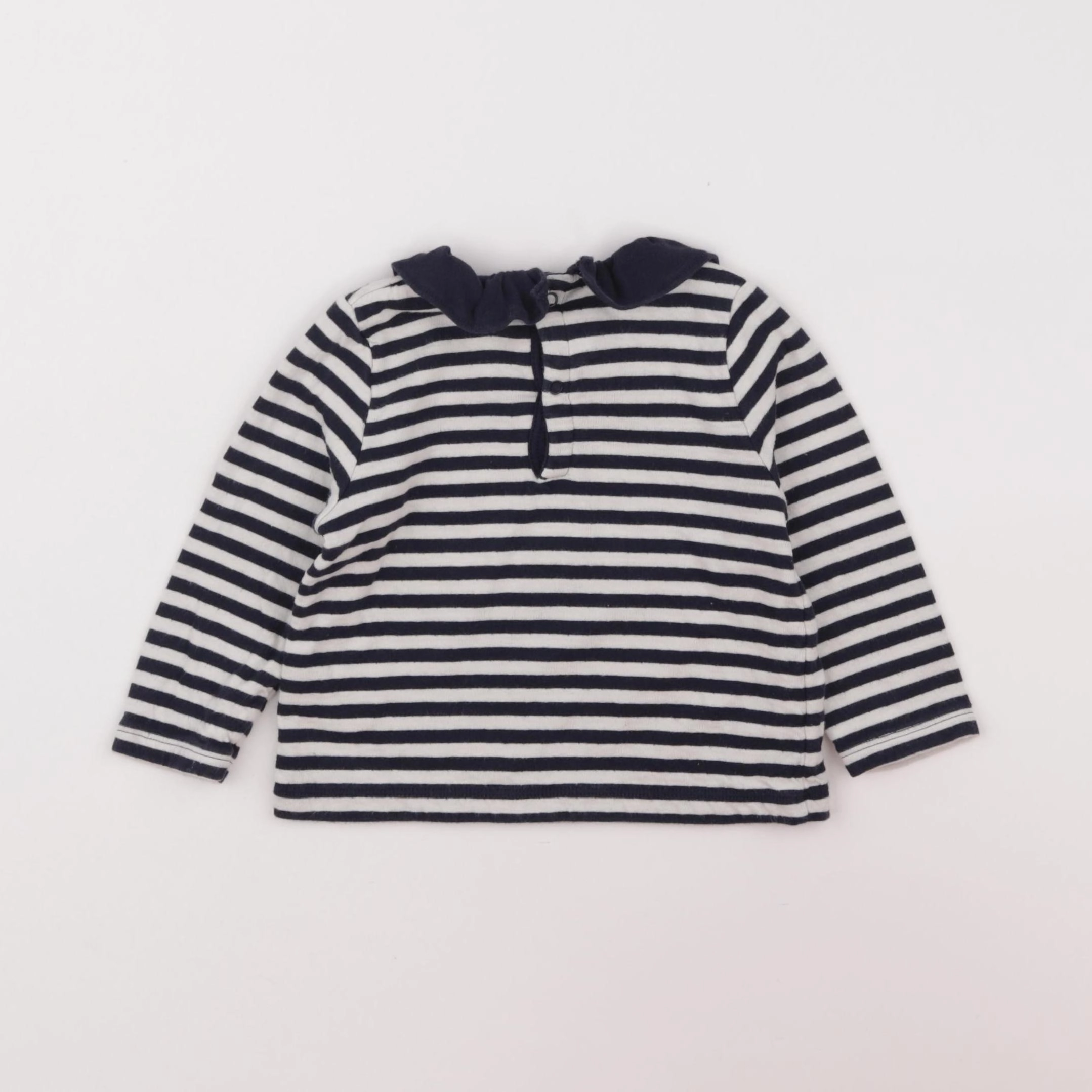 Petit Bateau - tee-shirt bleu - 12 mois