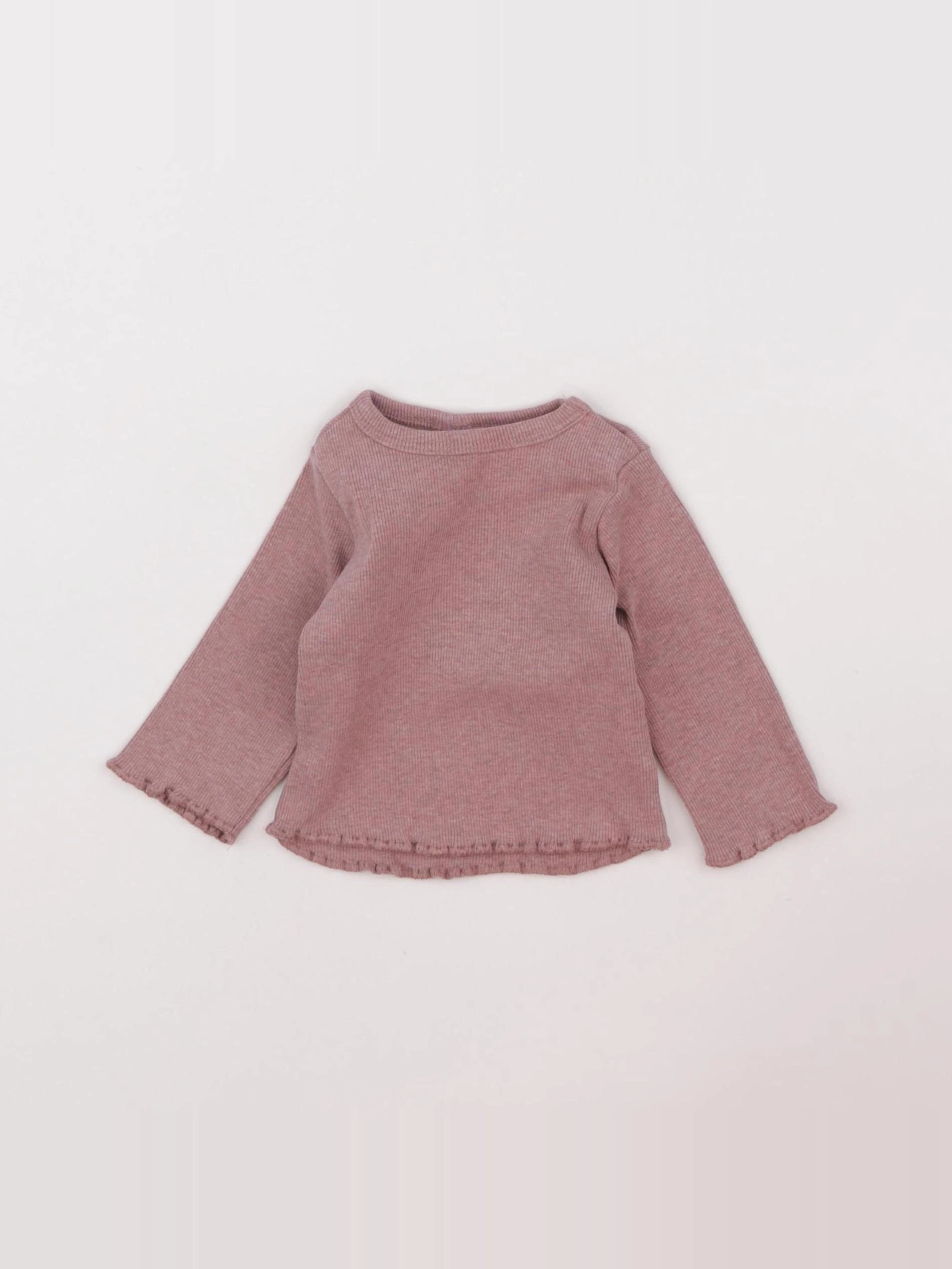 H&M - tee-shirt rose - 1 mois