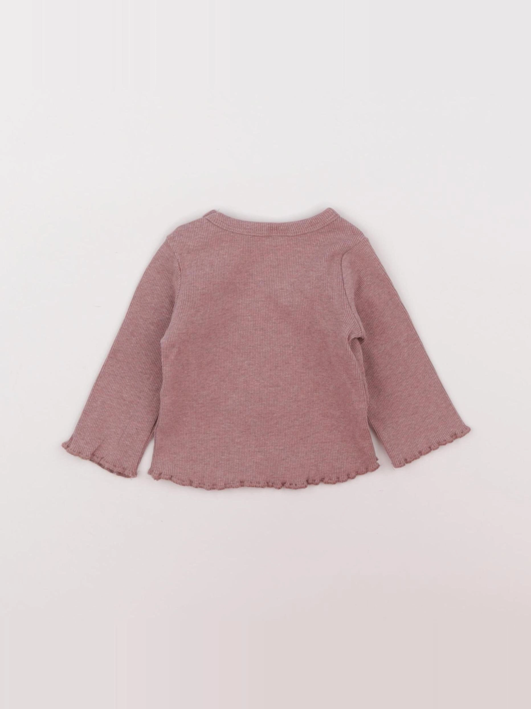 H&M - tee-shirt rose - 1 mois