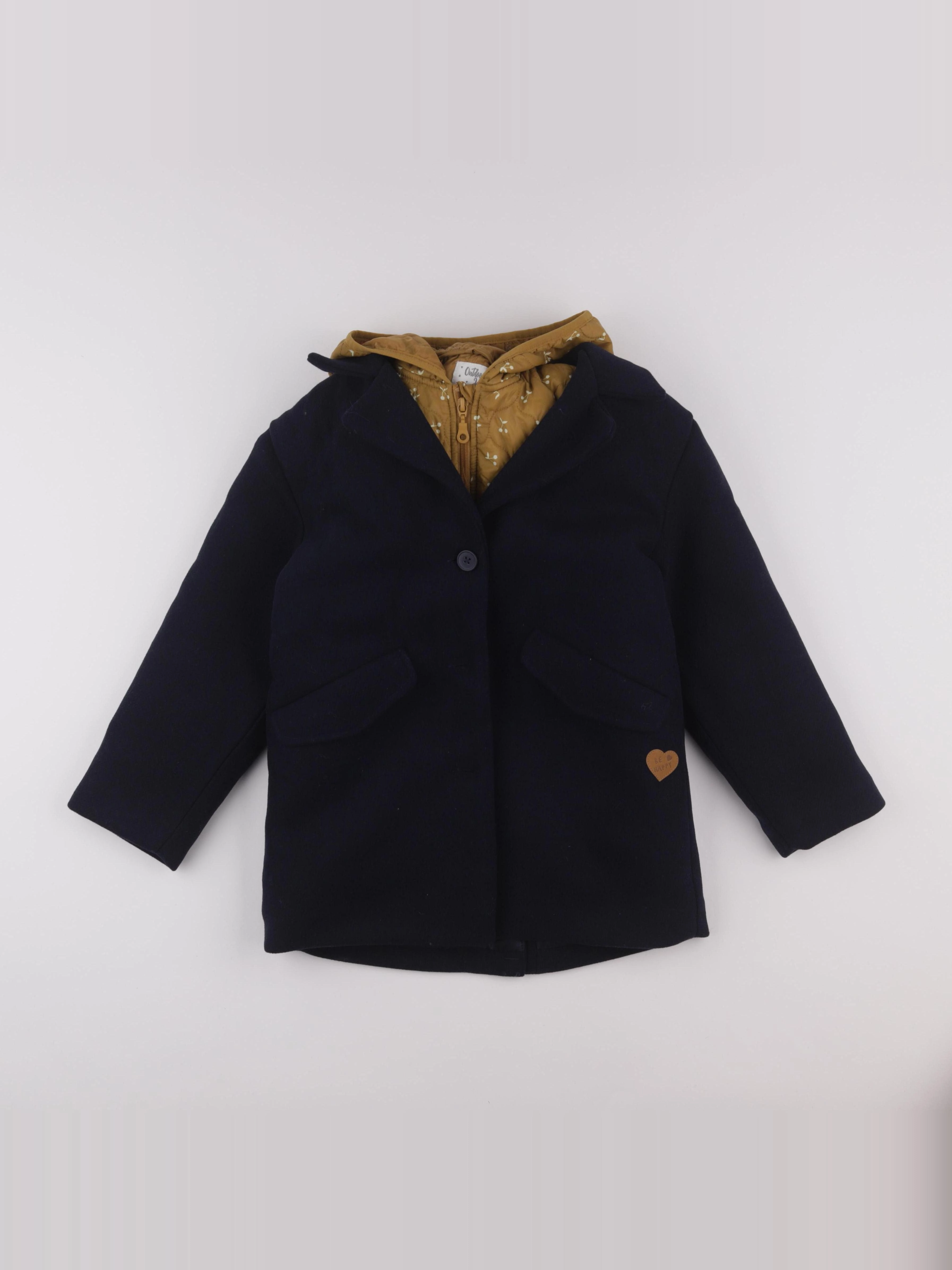 Vertbaudet - manteau doublure amovible bleu - 8 ans