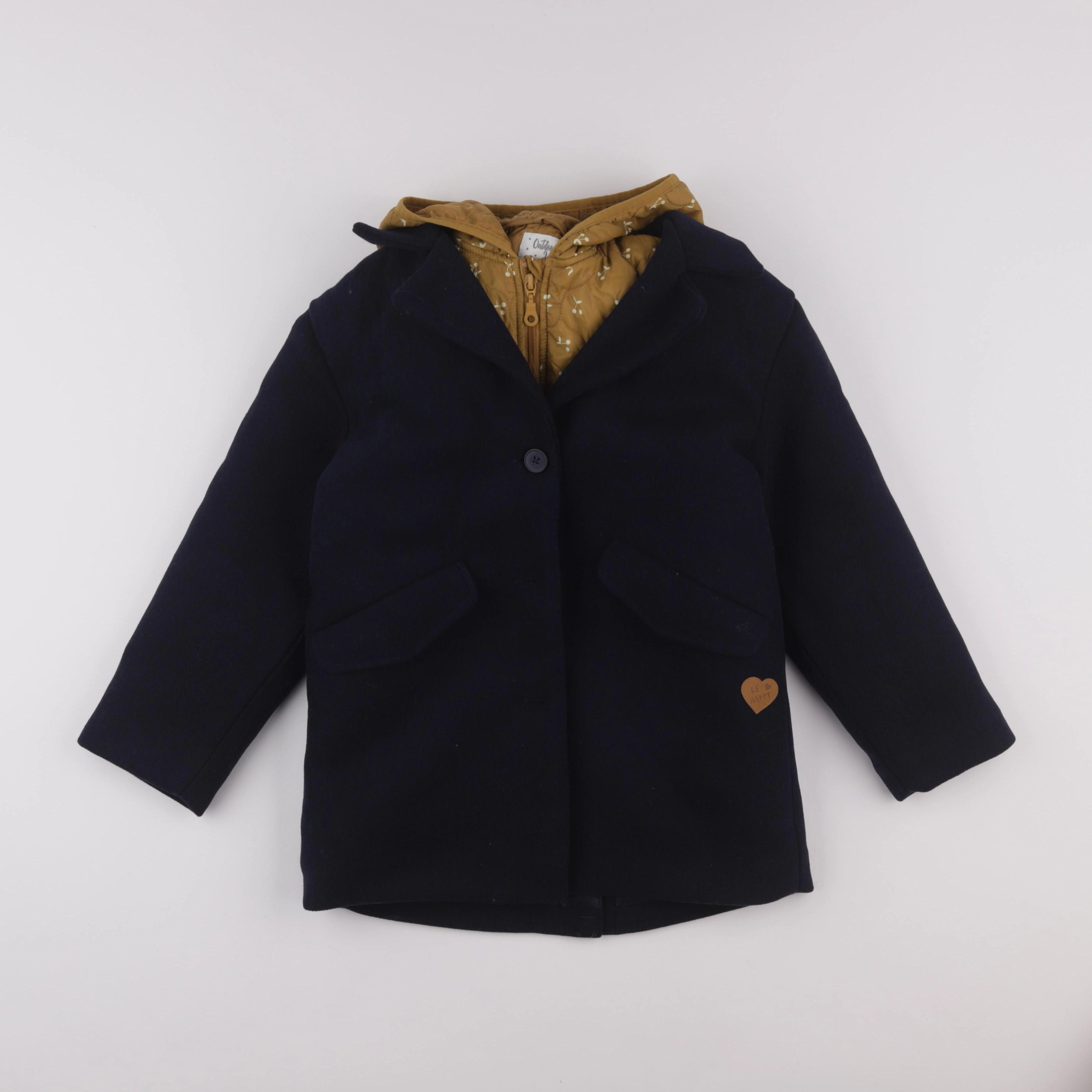 Vertbaudet - manteau doublure amovible bleu - 8 ans