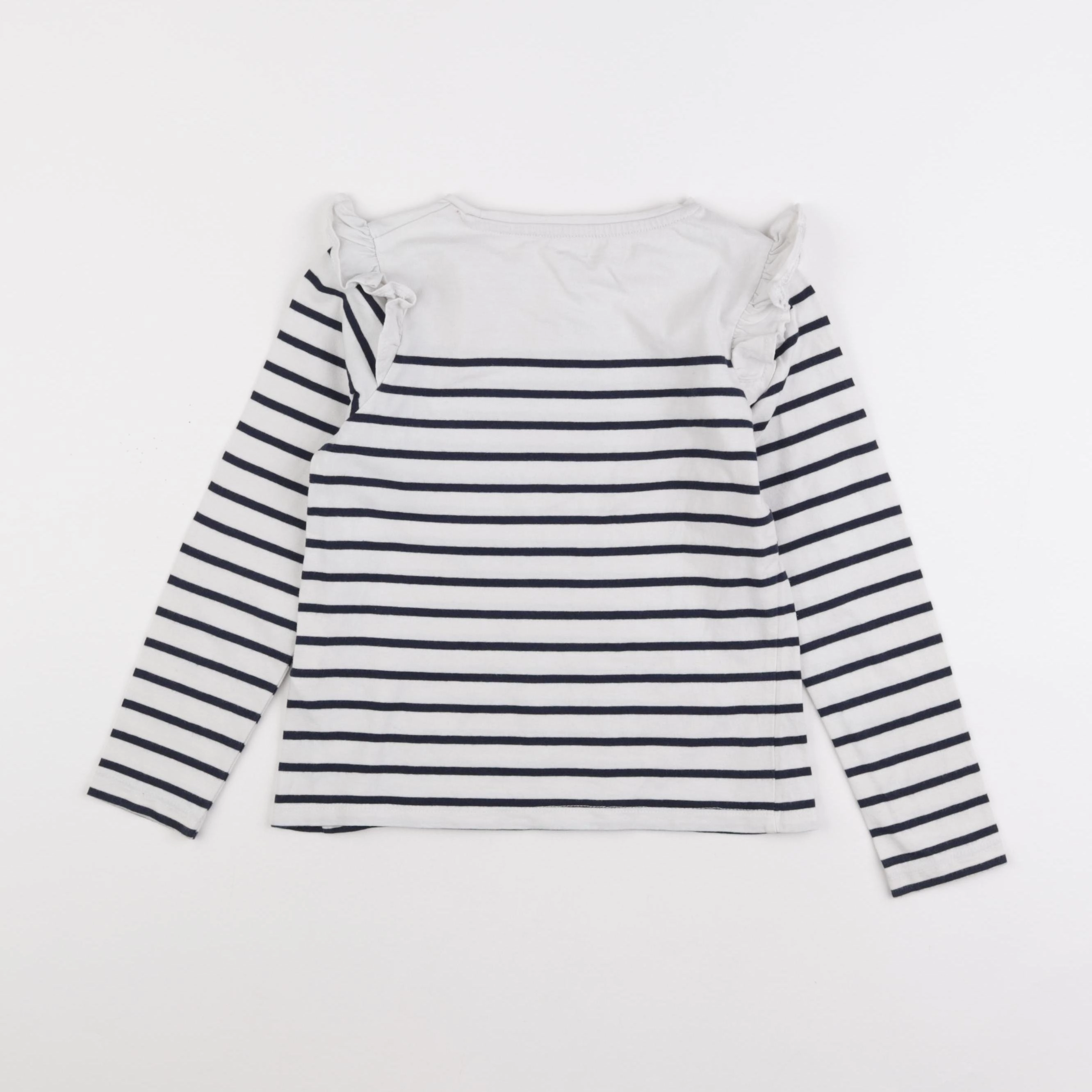 Vertbaudet - tee-shirt blanc, bleu - 8 ans