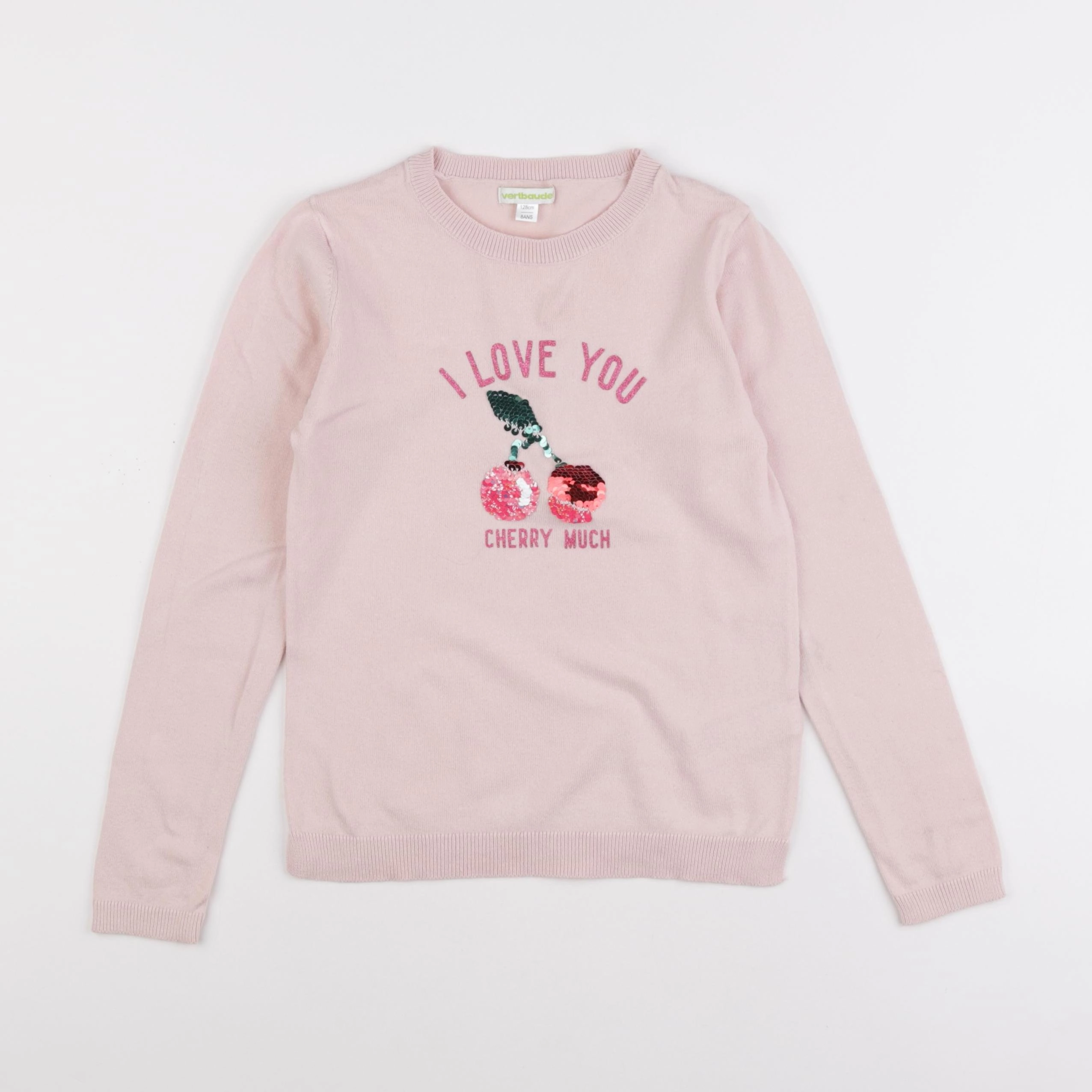 Vertbaudet - pull rose - 8 ans