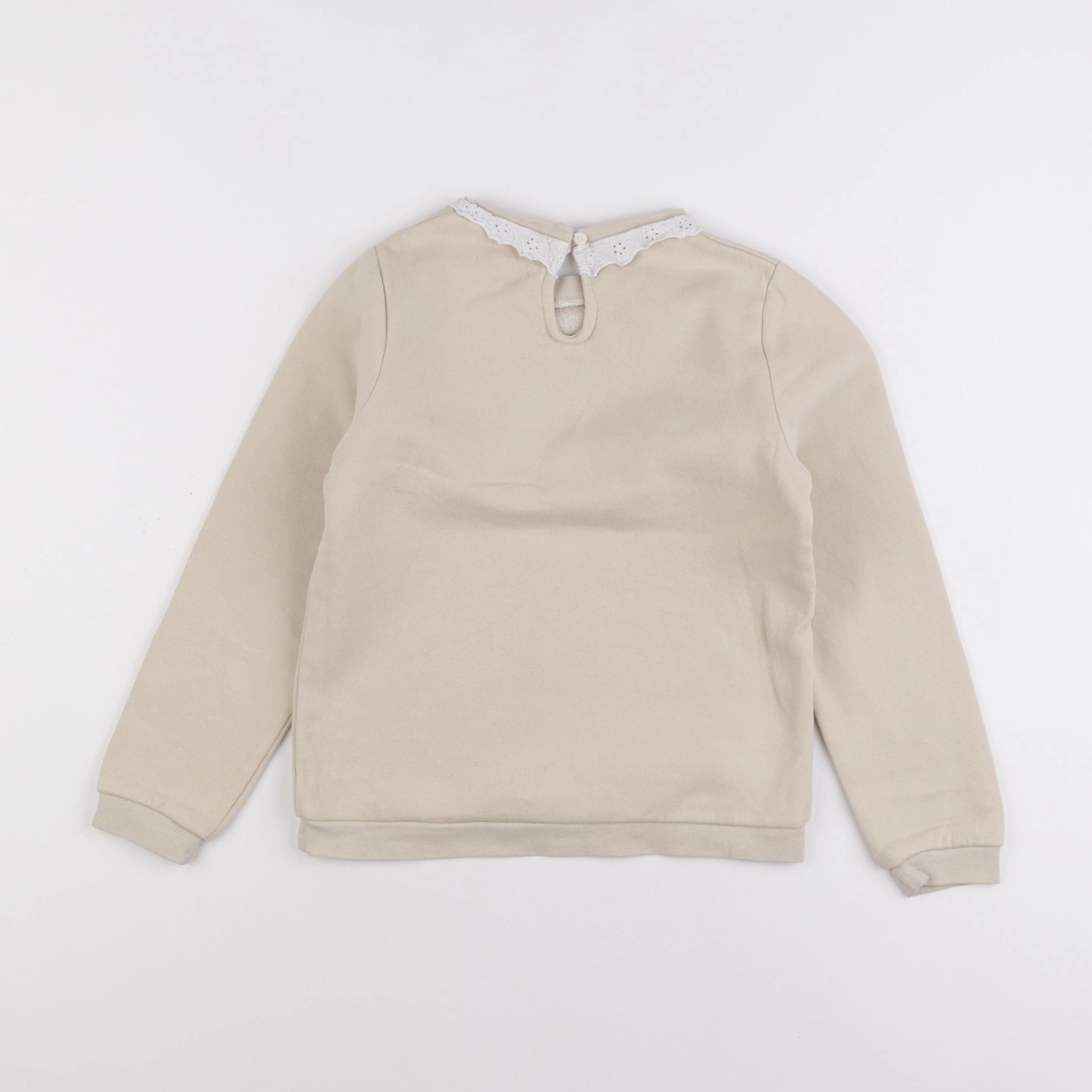 Vertbaudet - sweat beige - 8 ans