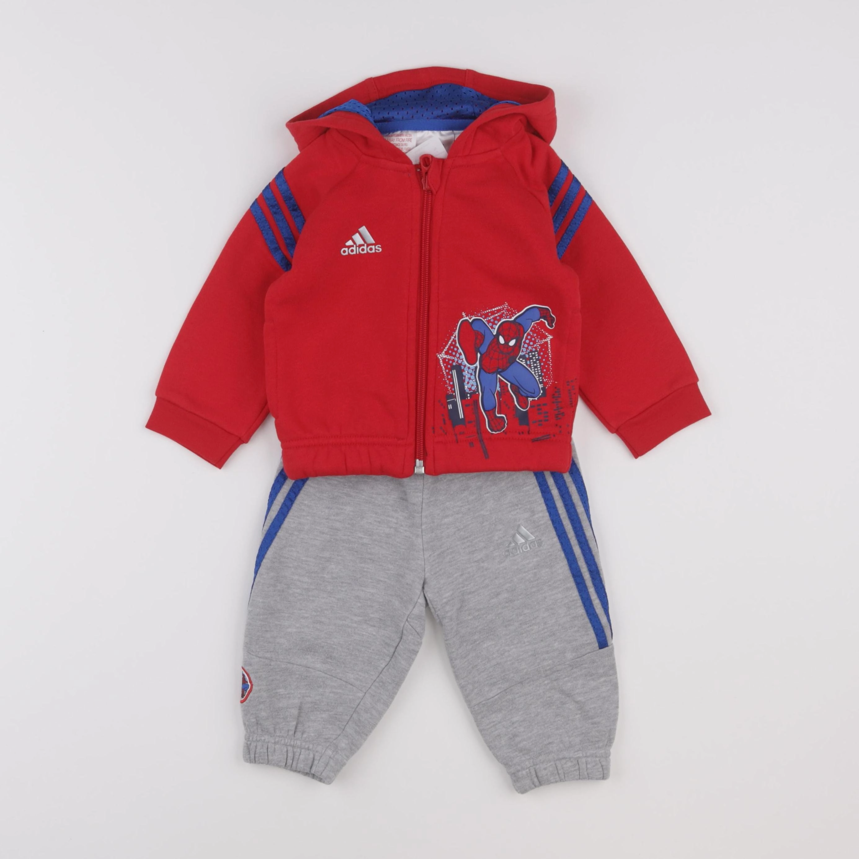 Adidas - ensemble rouge, gris - 6 mois