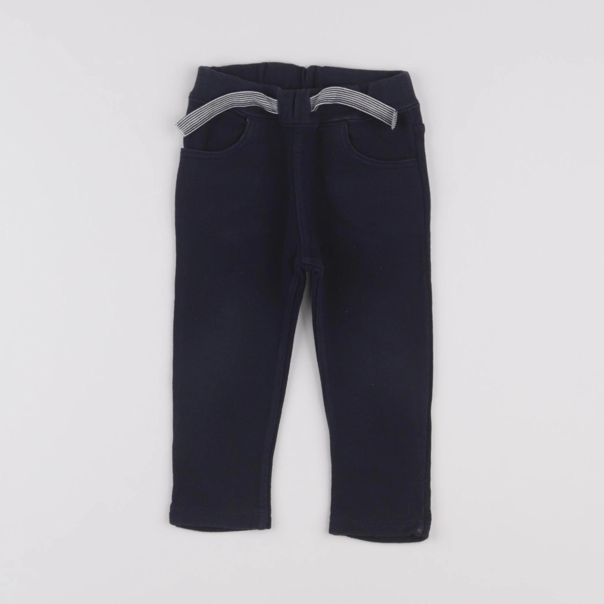 Petit Bateau - pantalon bleu - 12 mois