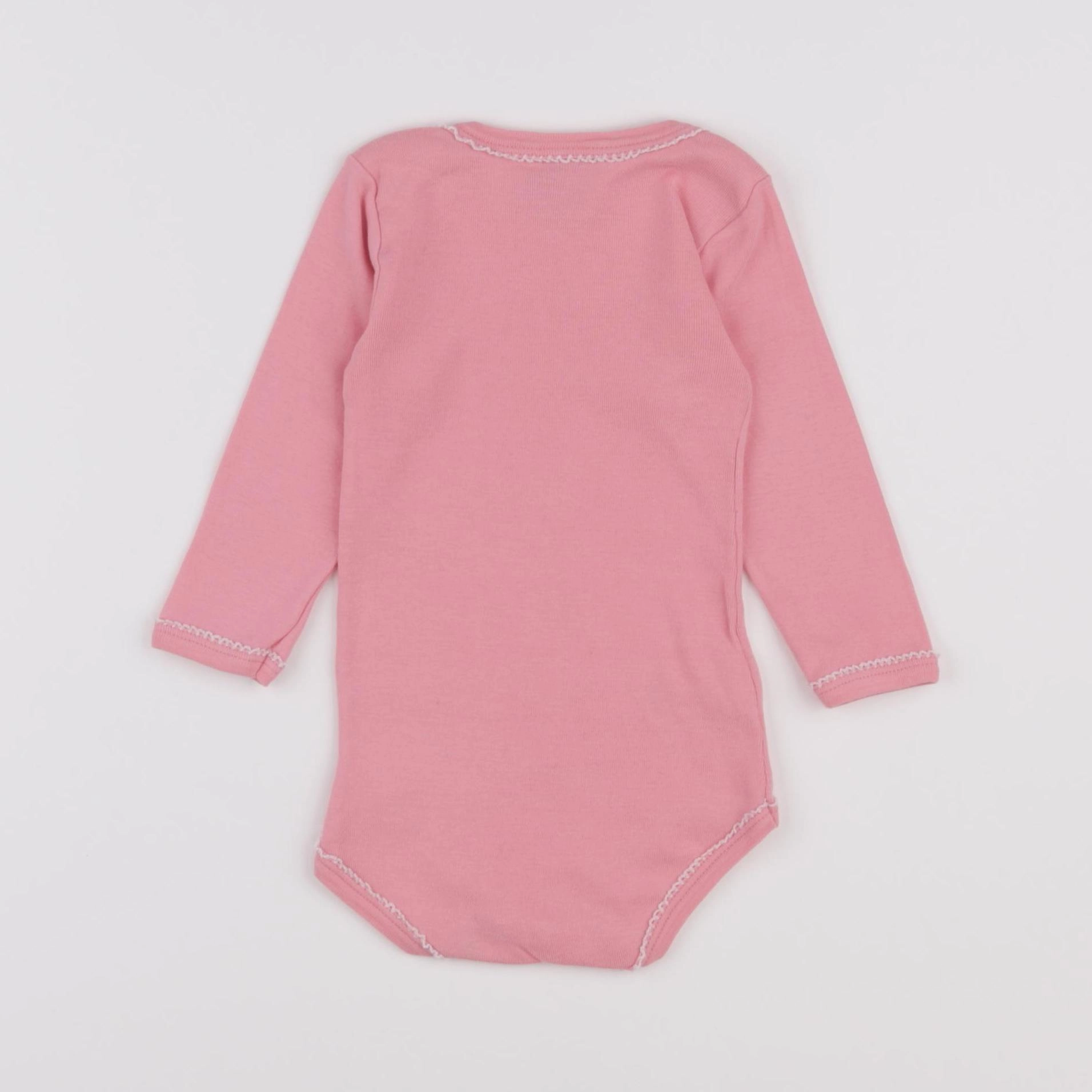 Petit Bateau - body rose - 12 mois