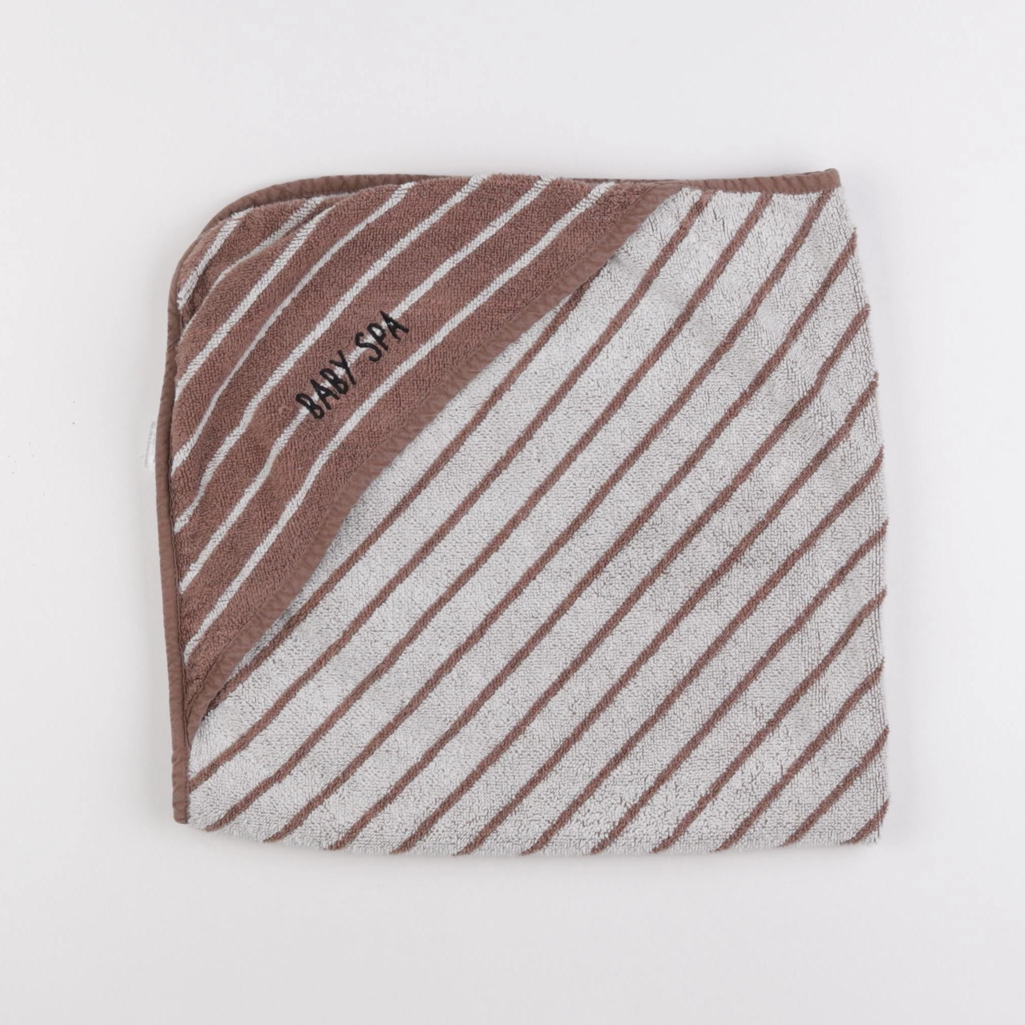 Vertbaudet - cape de bain blanc, marron - 0/12 mois