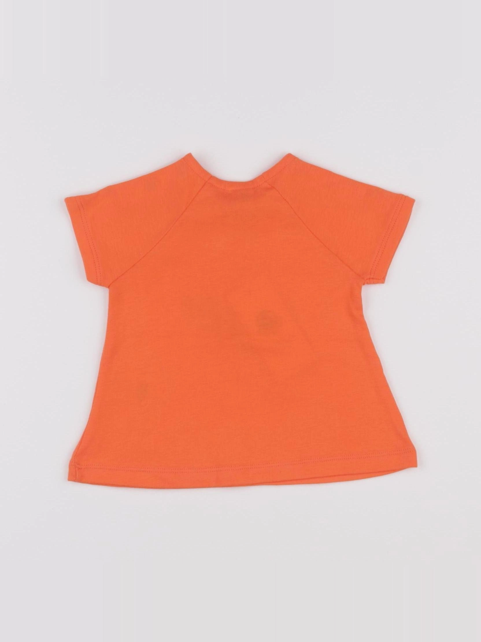 Petit Bateau - tee-shirt orange - 6 mois