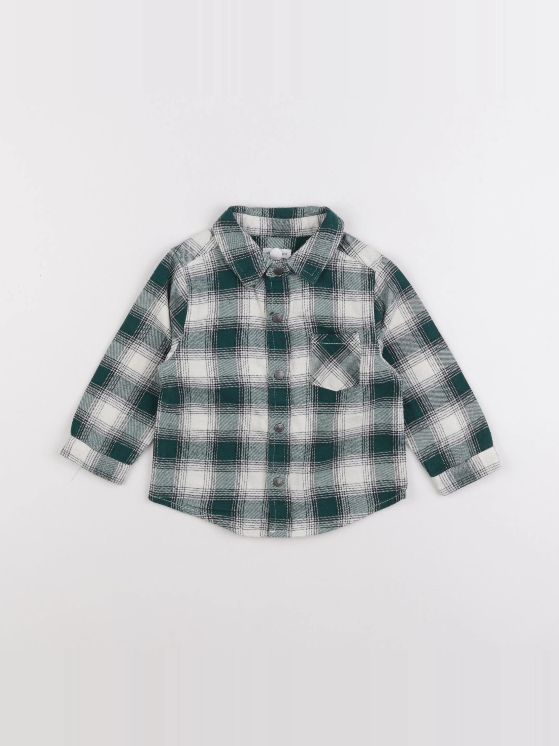 Vertbaudet - chemise vert - 12 mois